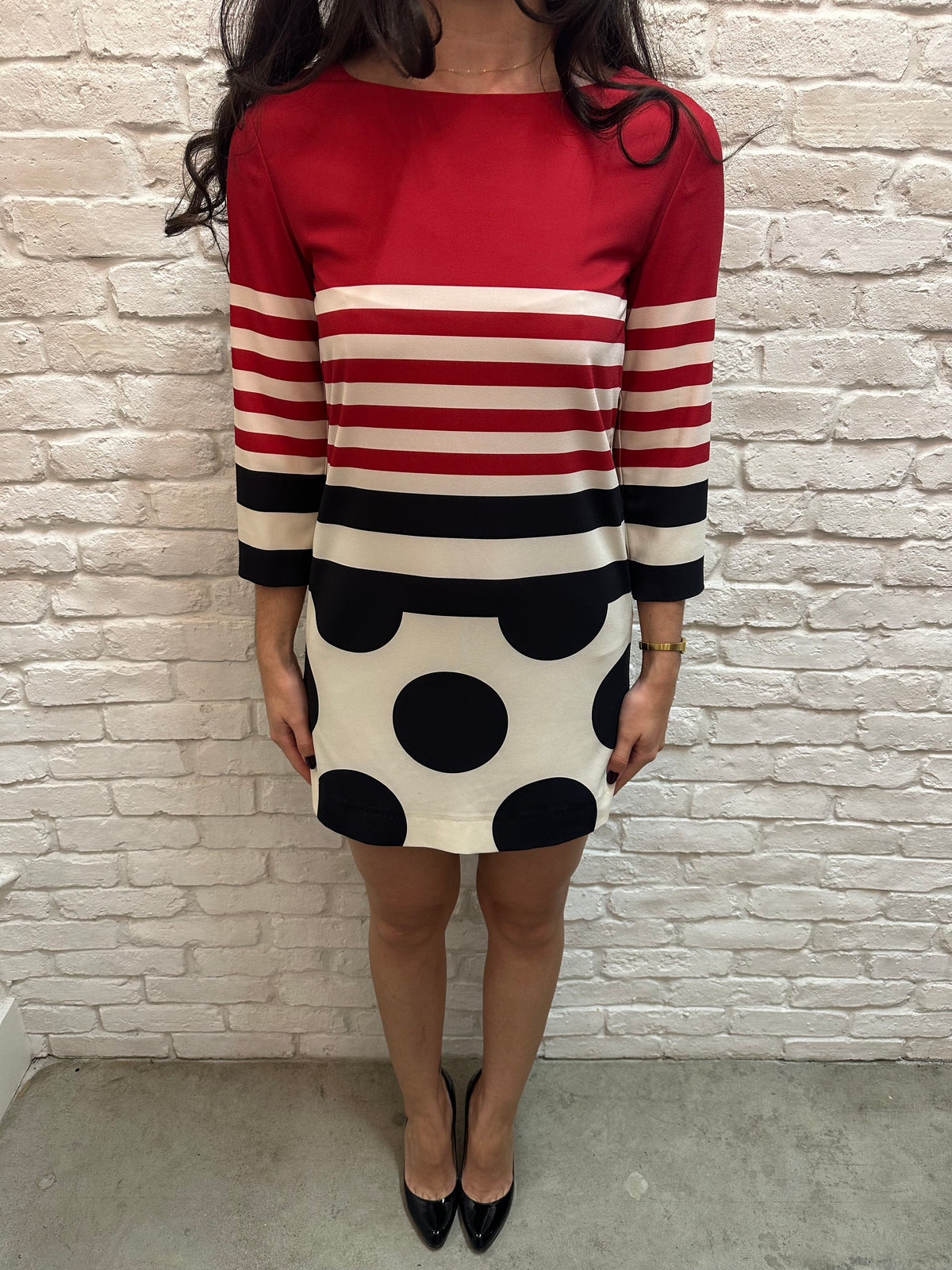 MOSCHINO Stripe Dot Dress | S