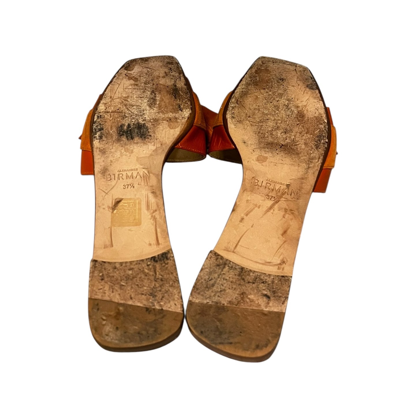 ALEXANDRE BIRMAN Suede Clarita Bow Slide Sandals in Orange