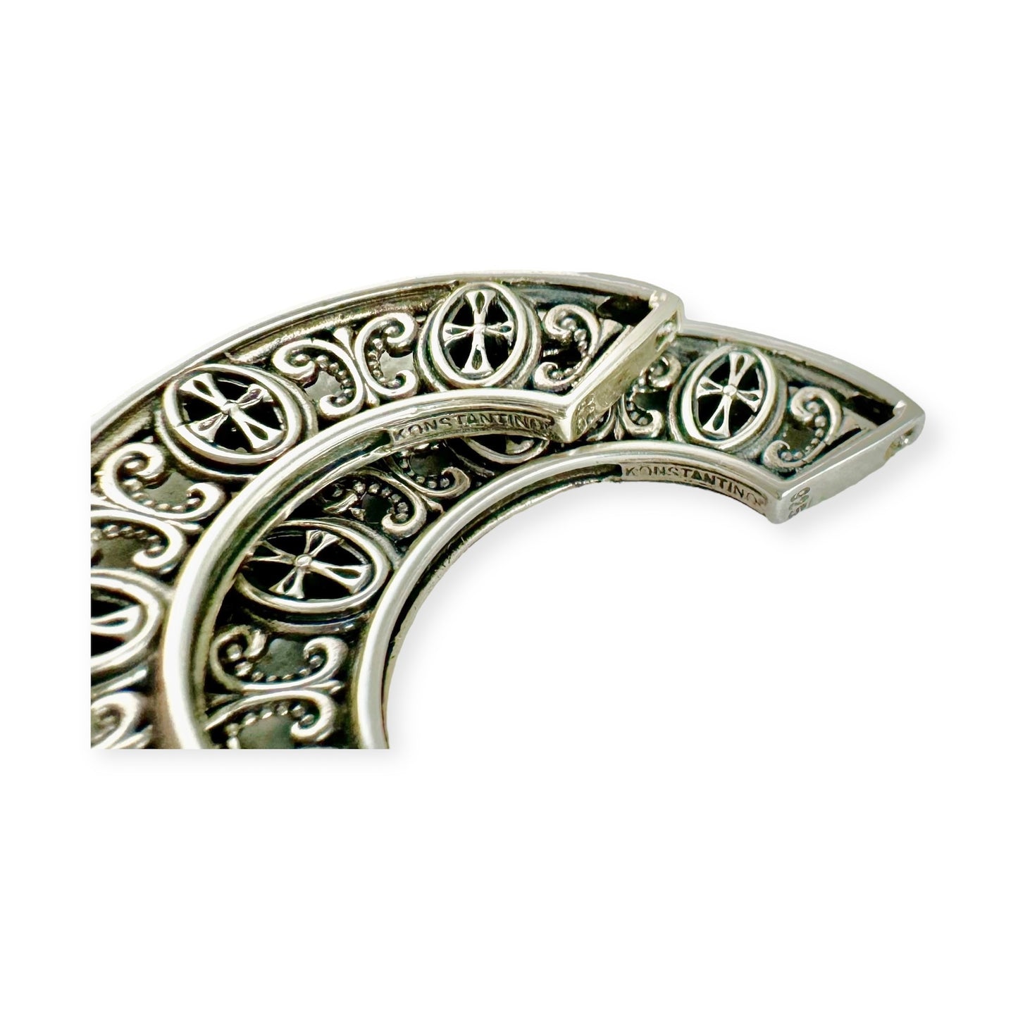 KONSTANTINO Cross Filigree Hoop Earrings 925