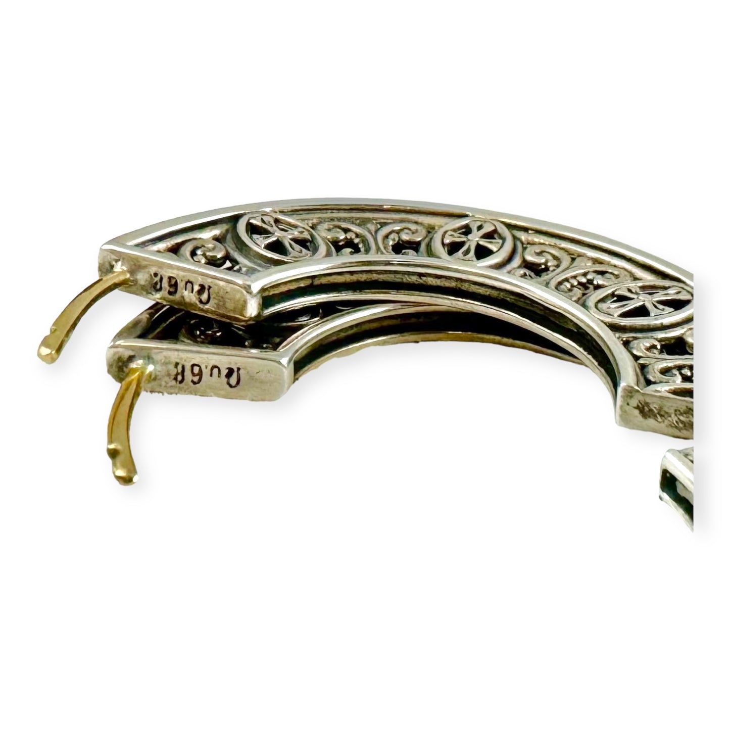 KONSTANTINO Cross Filigree Hoop Earrings 925