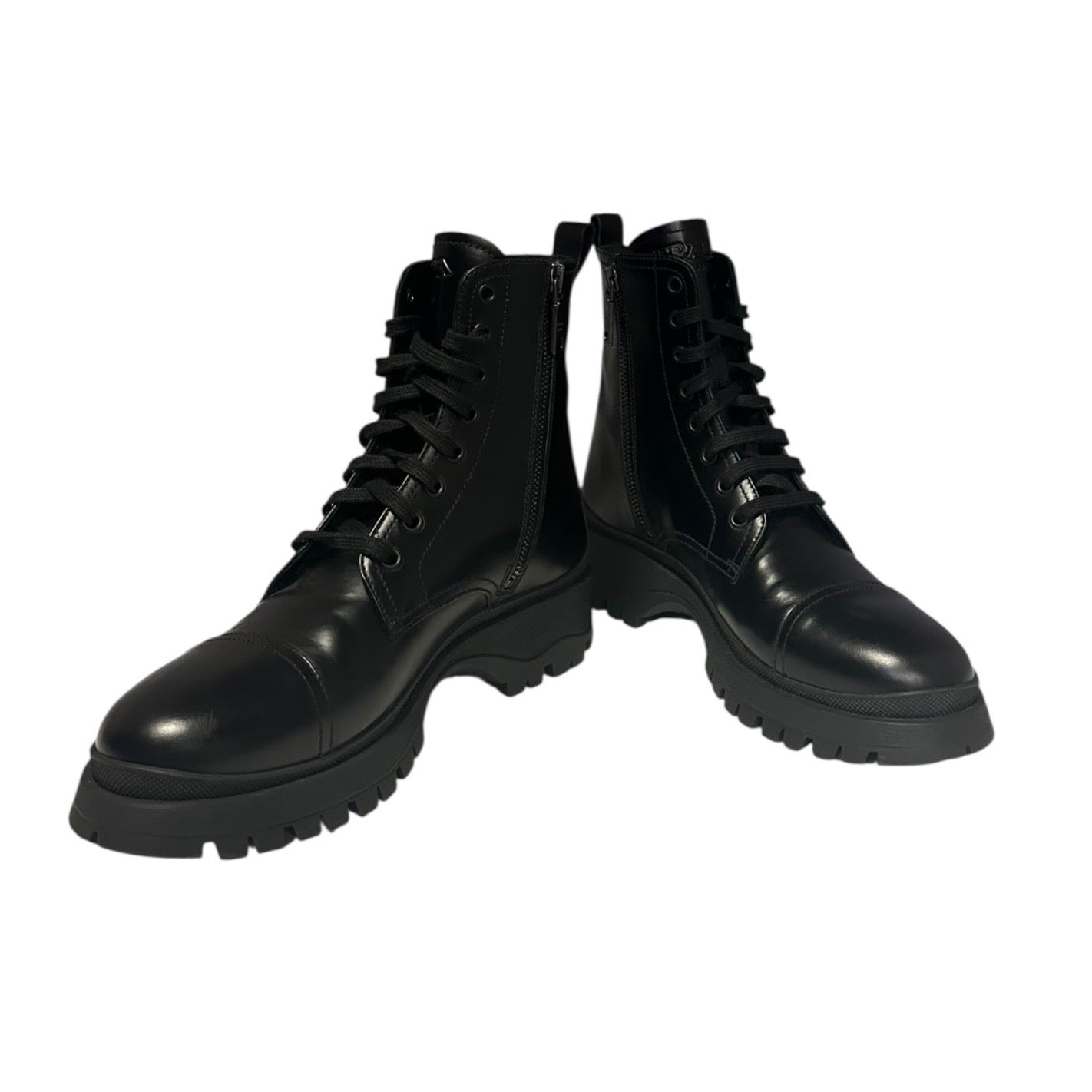 PRADA Combat Boots in Black | 36.5