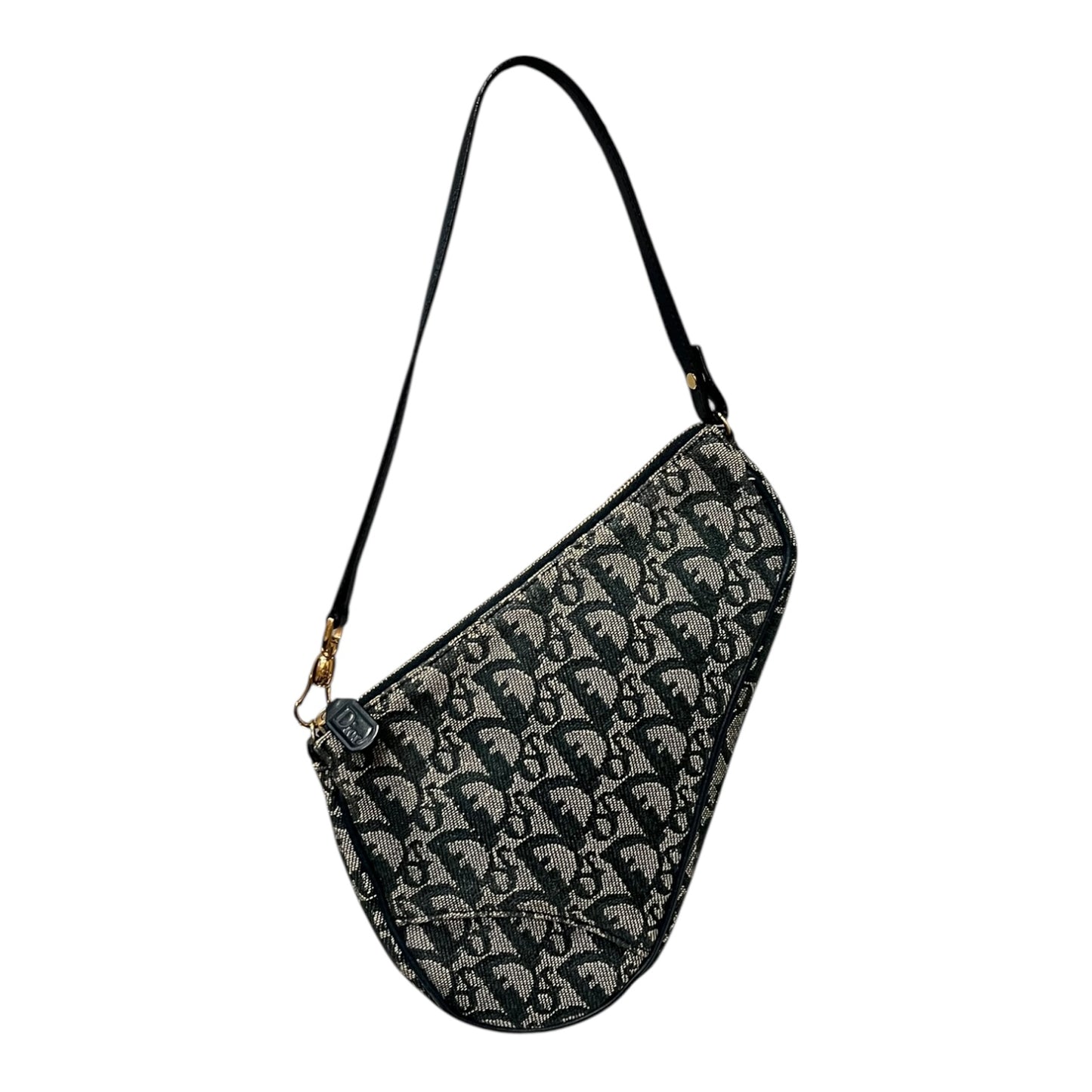 DIOR Monogram Mini Saddle Pochette in Navy