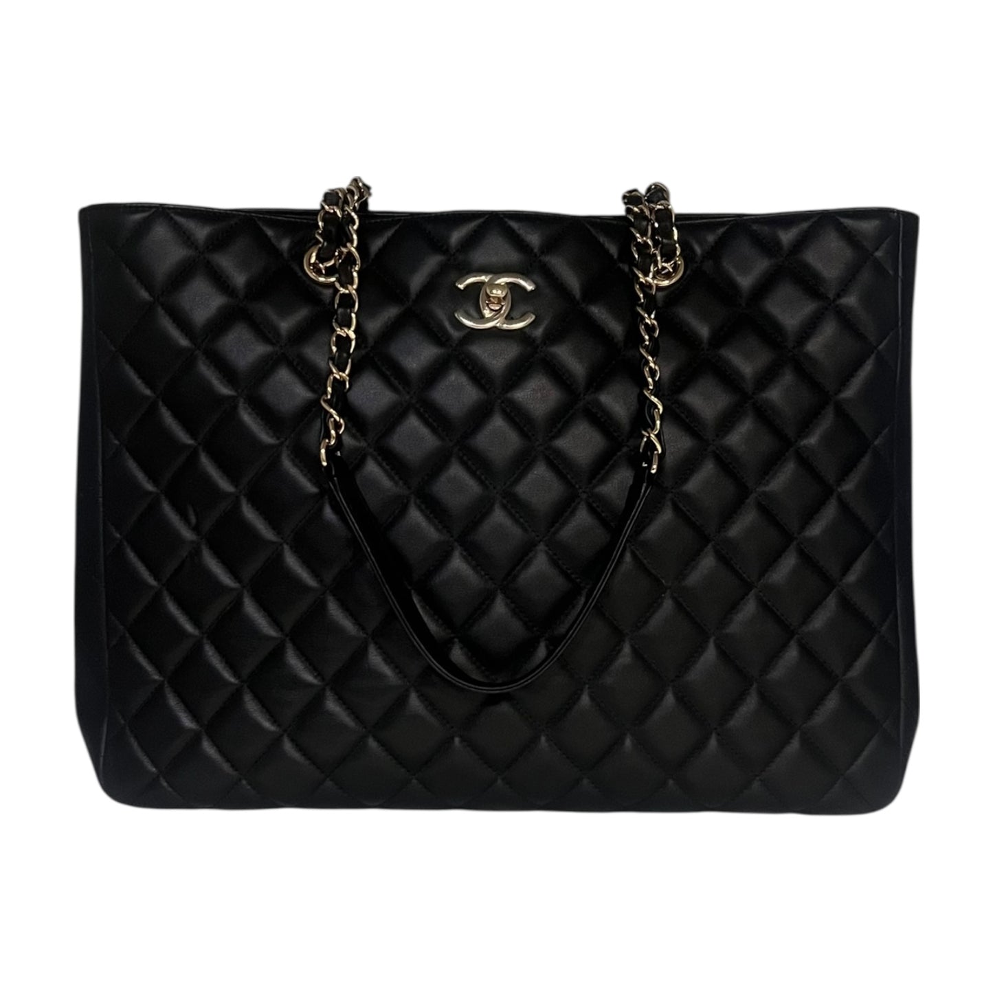 CHANEL Quilted Large Shopping Tote in Black