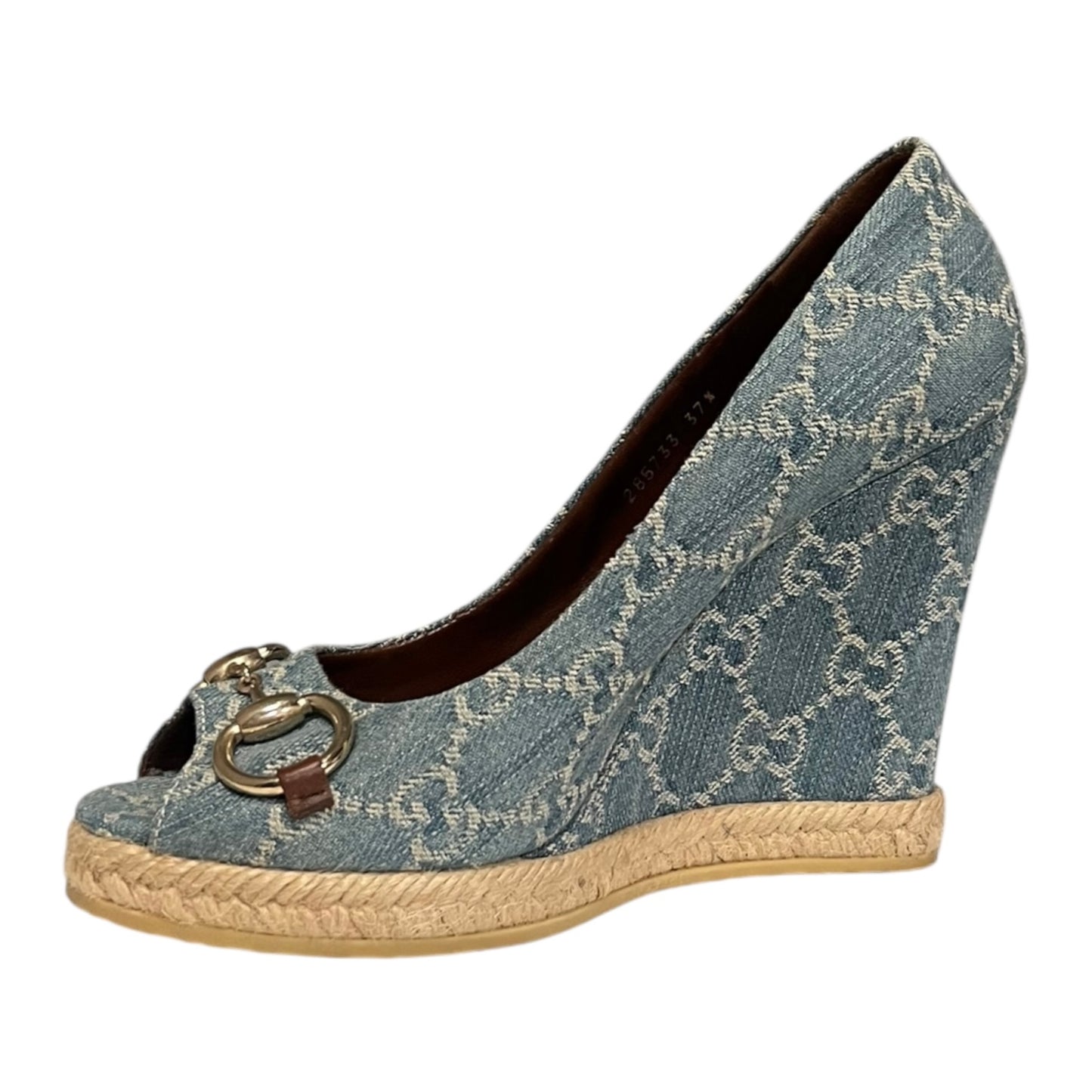 GUCCI GG Denim Horsebit Espadrilles |