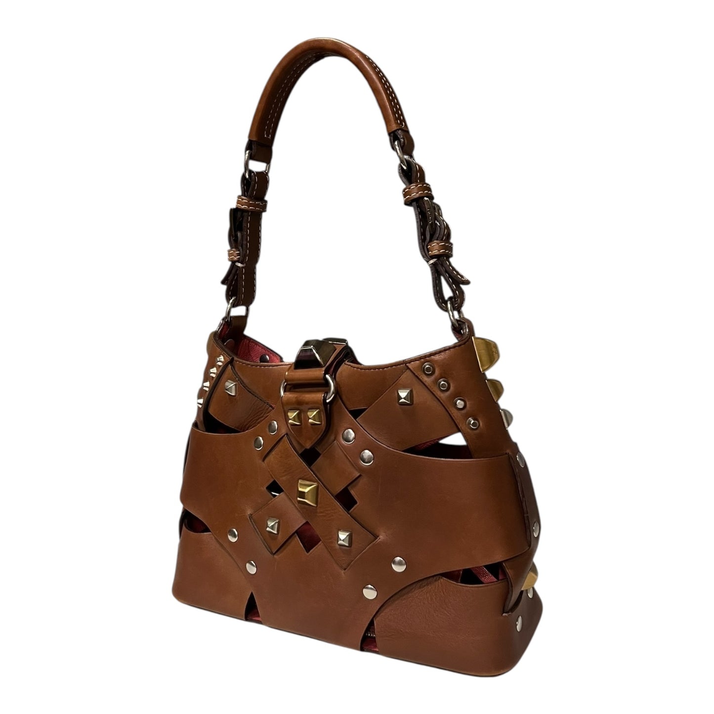PRADA Studded Shoulder Bag + Pochette