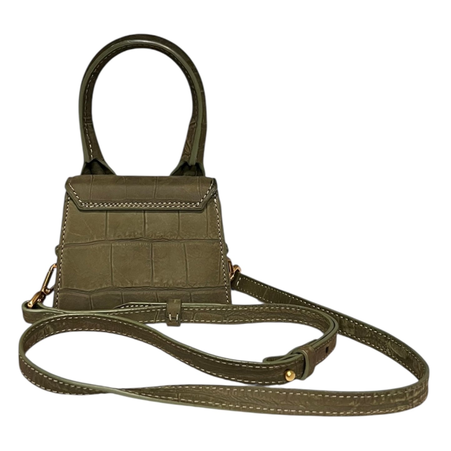 JACQUEMUS Le Chiquito Top Handle Crossbody in Olive