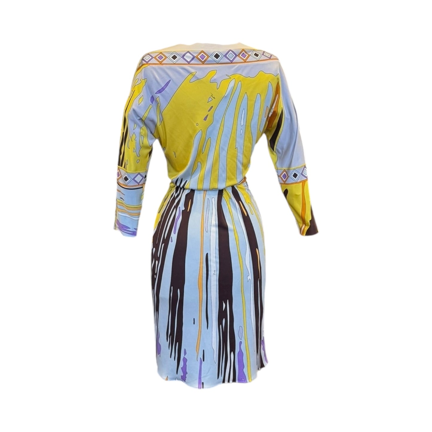 EMILIO PUCCI Drip Print Silk Jersey Dress + Belt | 6