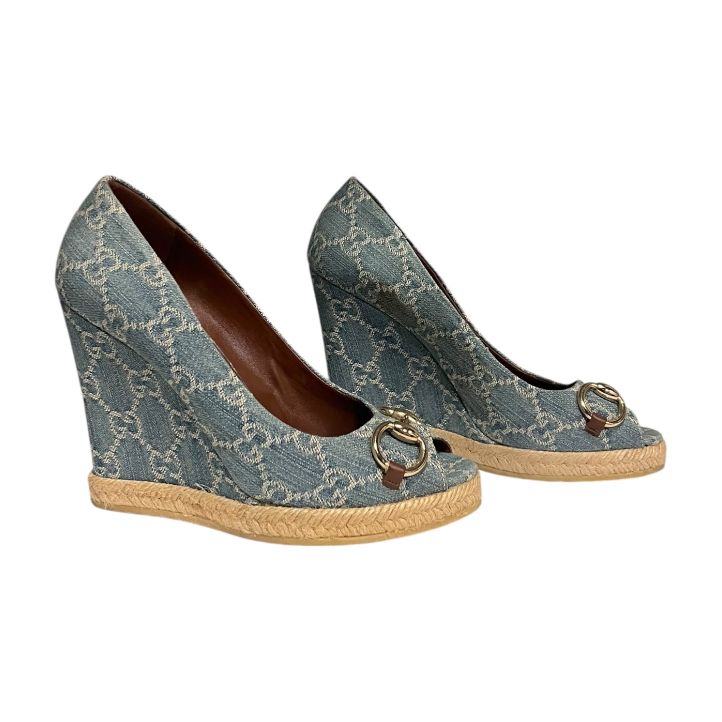 GUCCI GG Denim Horsebit Espadrilles |