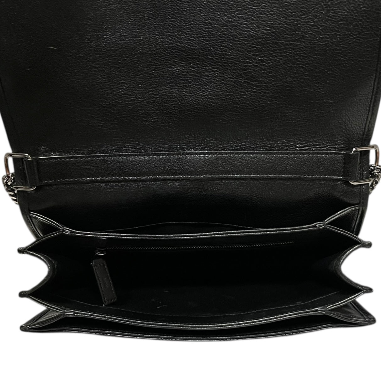 SAINT LAURENT Becky Quilted Lambskin Convertible Shoulder Bag in Black