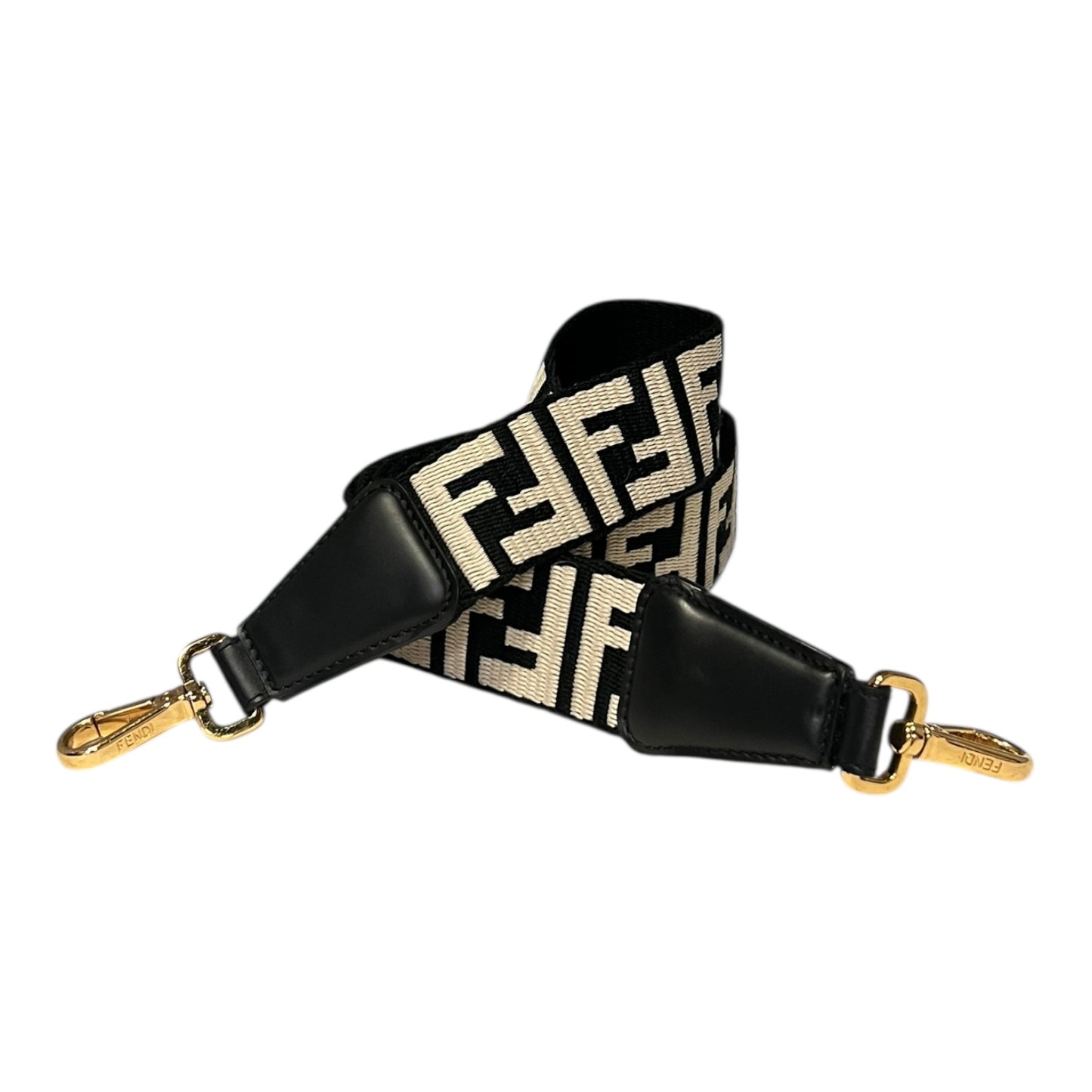 FENDI Strap You Ribbon Strap in Black & Ivory
