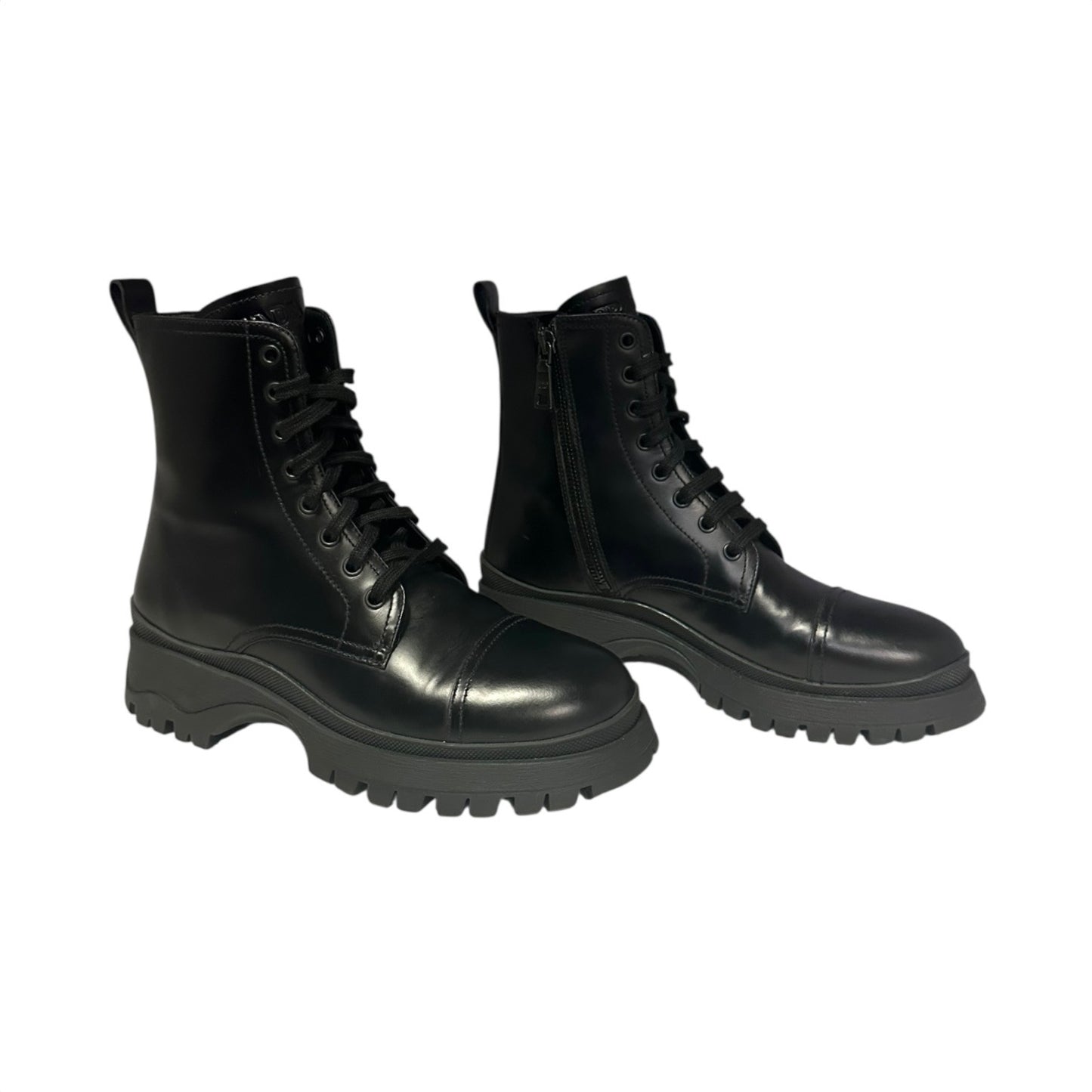 PRADA Combat Boots in Black | 36.5