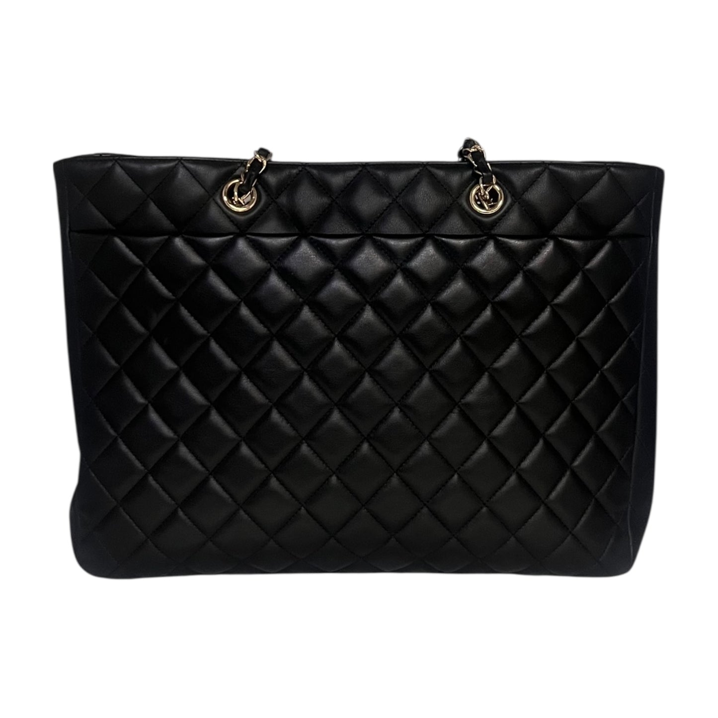 CHANEL Quilted Large Shopping Tote in Black