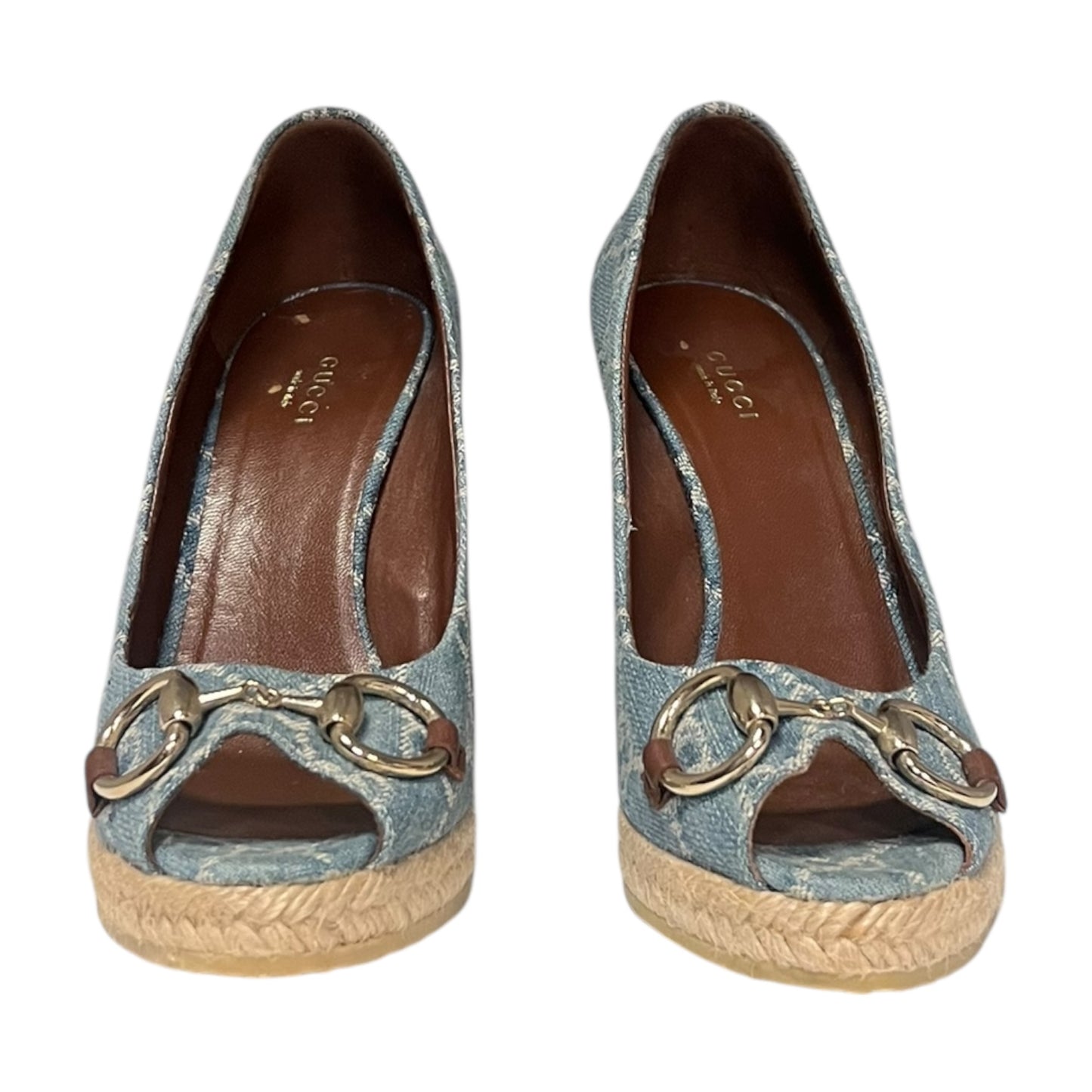GUCCI GG Denim Horsebit Espadrilles |