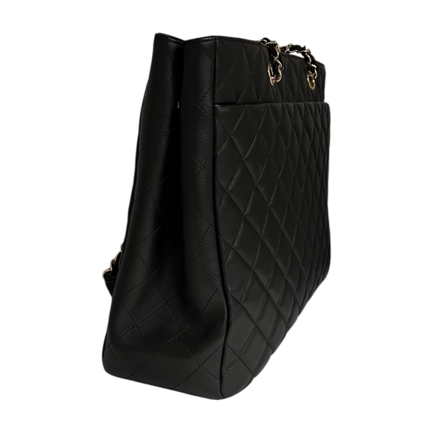 CHANEL Quilted Large Shopping Tote in Black