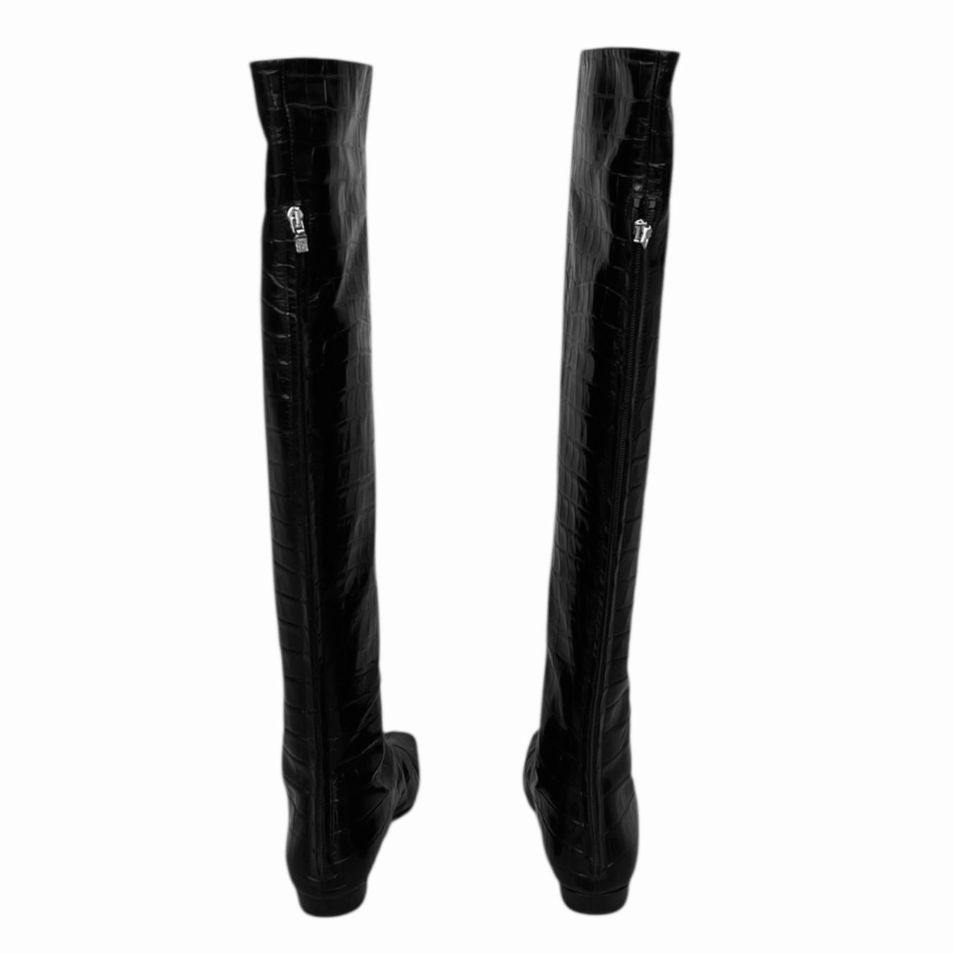 TOTEME Croc Embossed Boots in. Black | 39