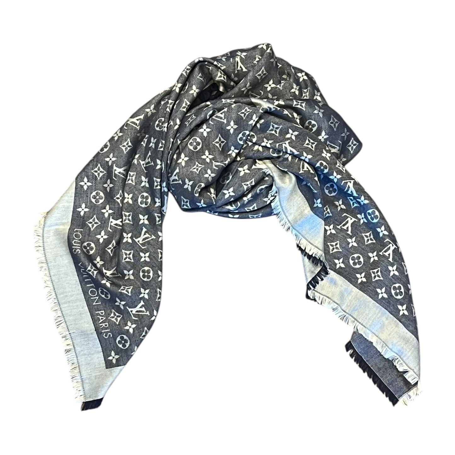 LOUIS VUITTON Monogram Classic Shawl in Blue