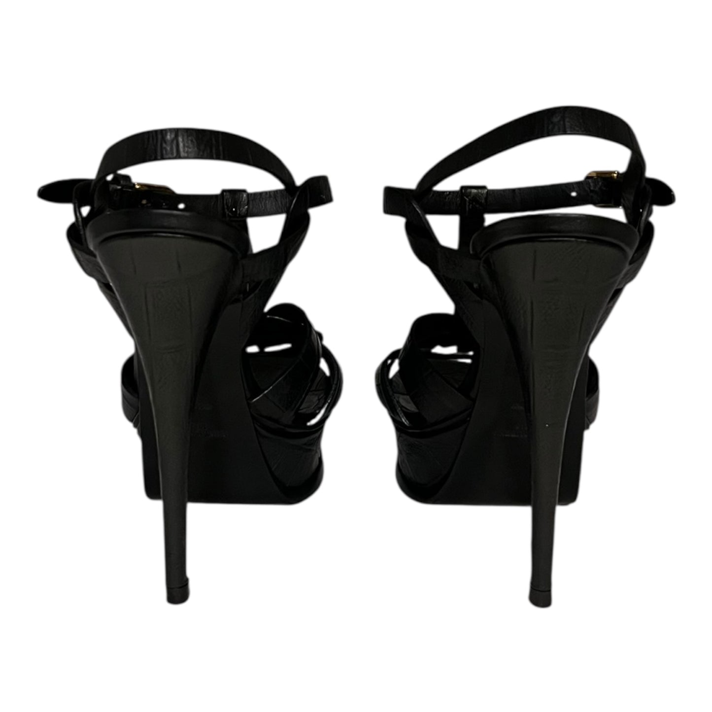 SAINT LAURENT Embossed Tribute Sandals in Black| 37