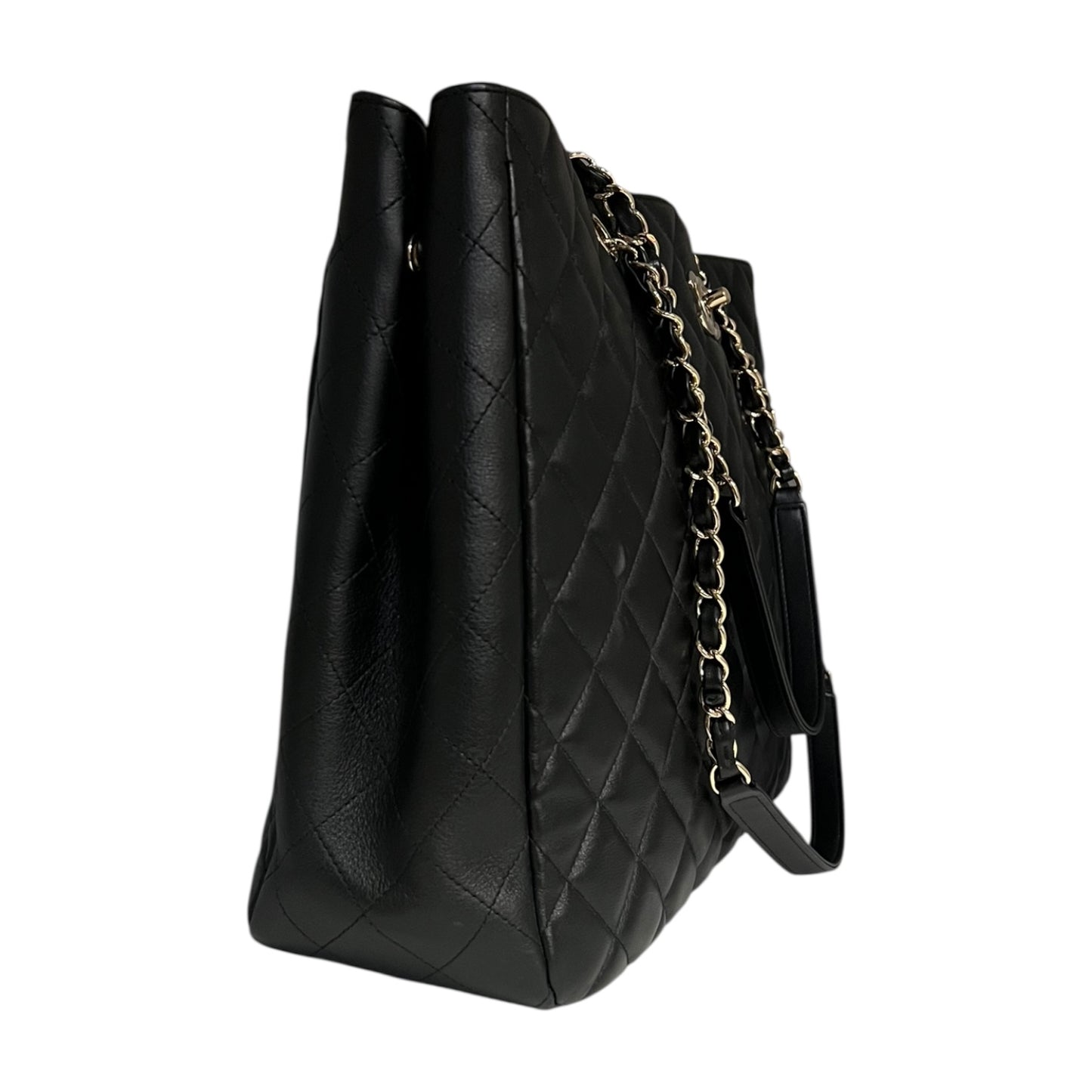 CHANEL Quilted Large Shopping Tote in Black