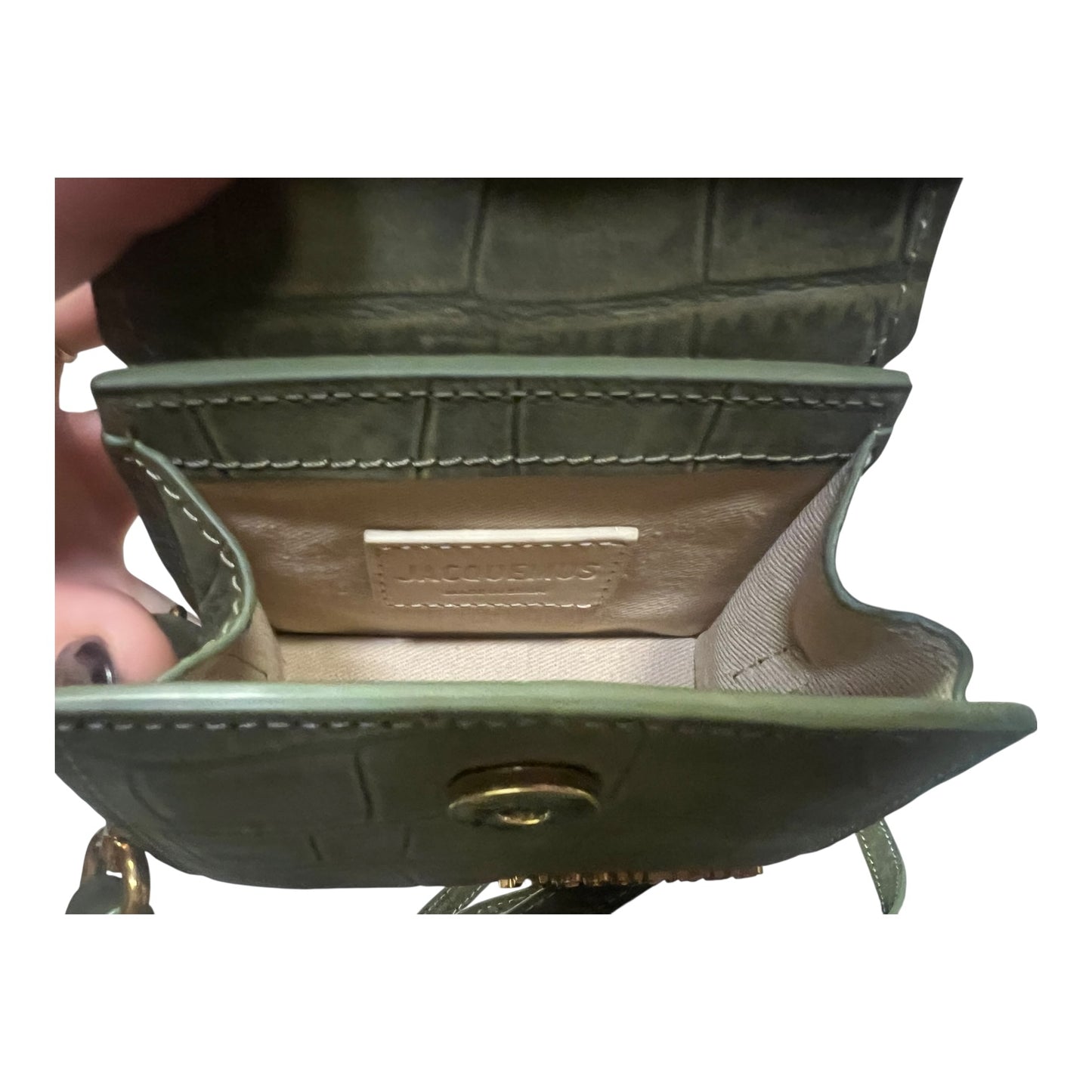 JACQUEMUS Le Chiquito Top Handle Crossbody in Olive