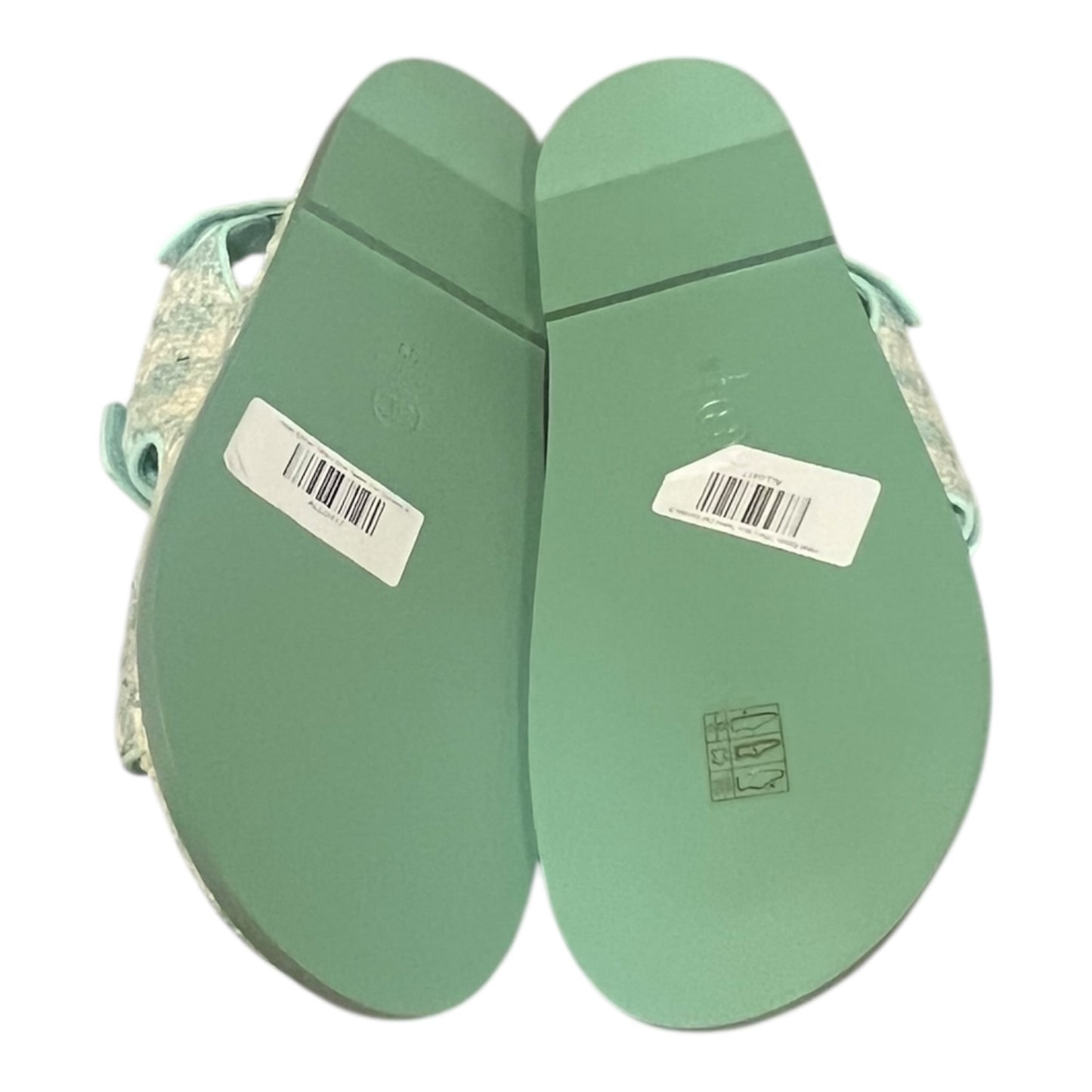CHANEL Tweed Dad Sandals in Aqua & White |