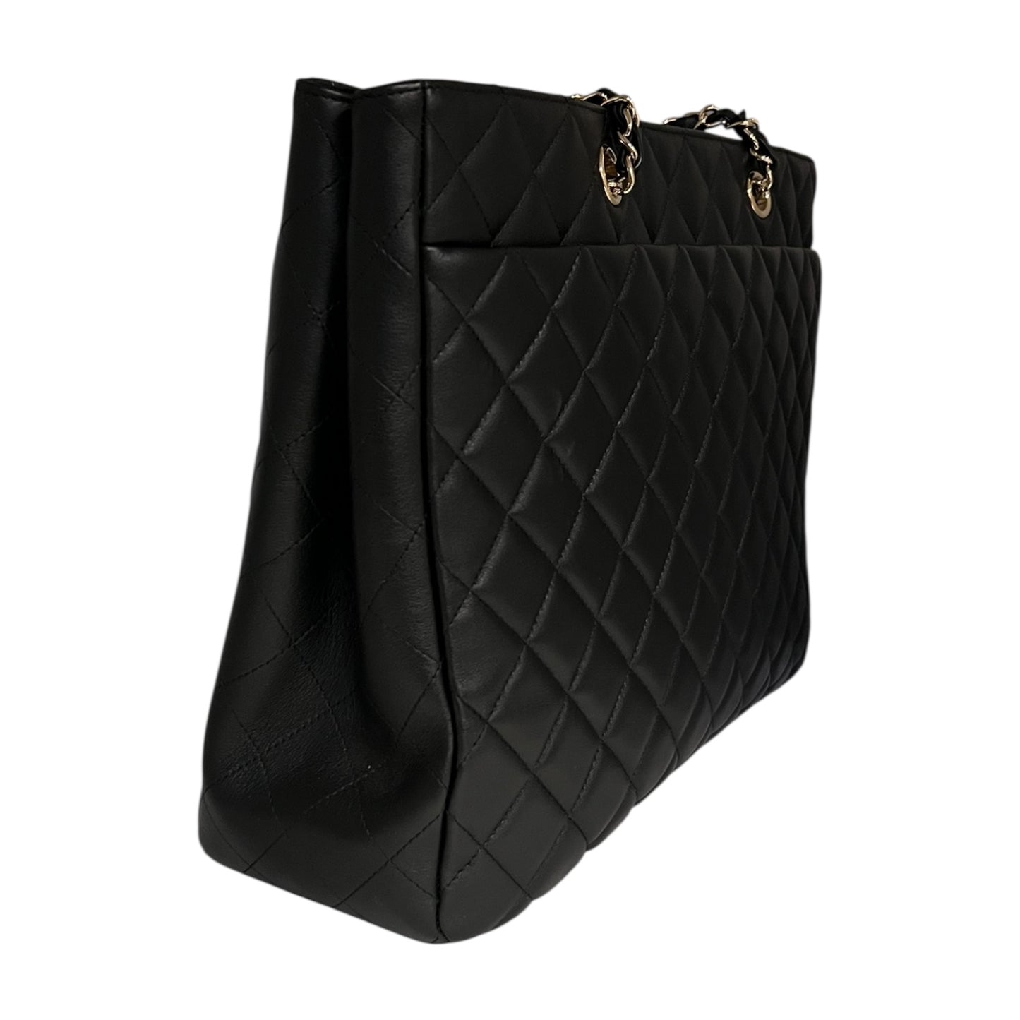 CHANEL Quilted Large Shopping Tote in Black