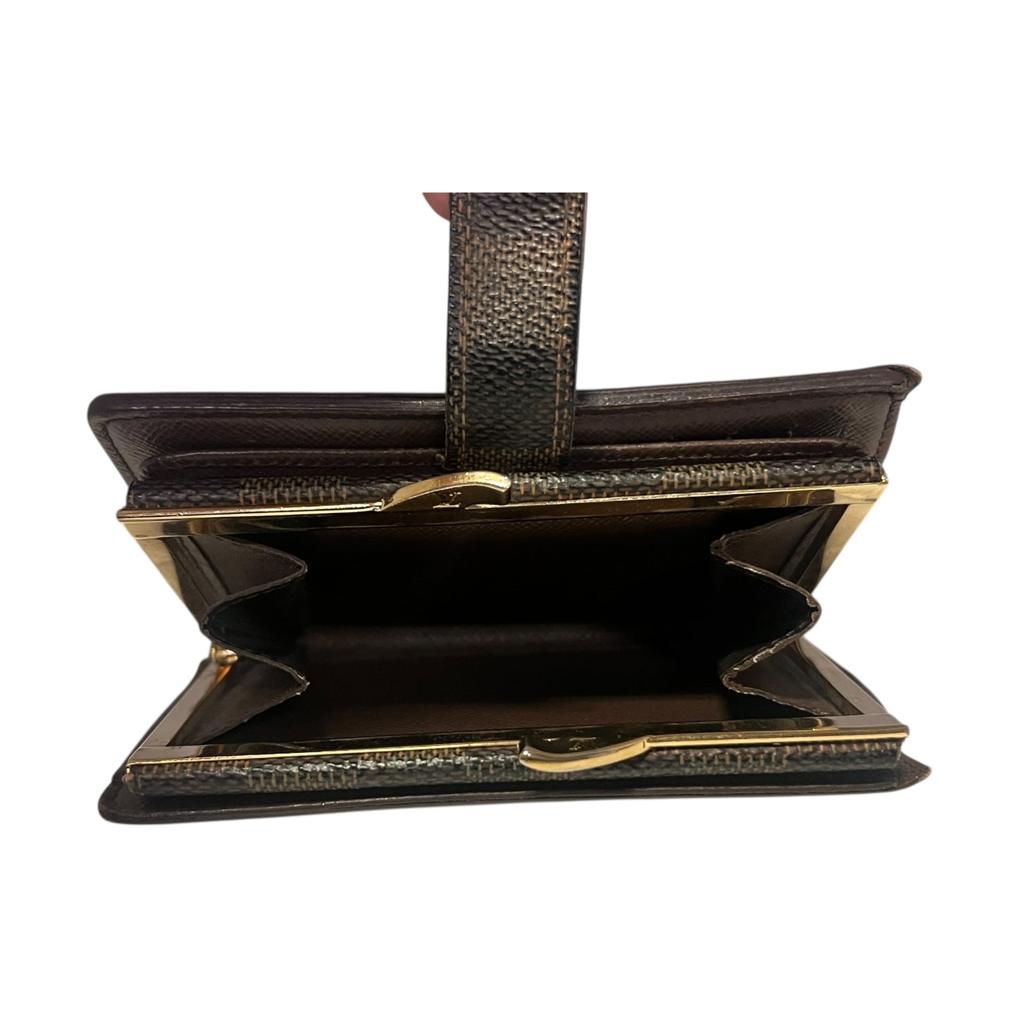 LOUIS VUITTON French Purse Wallet in Damier Ebene