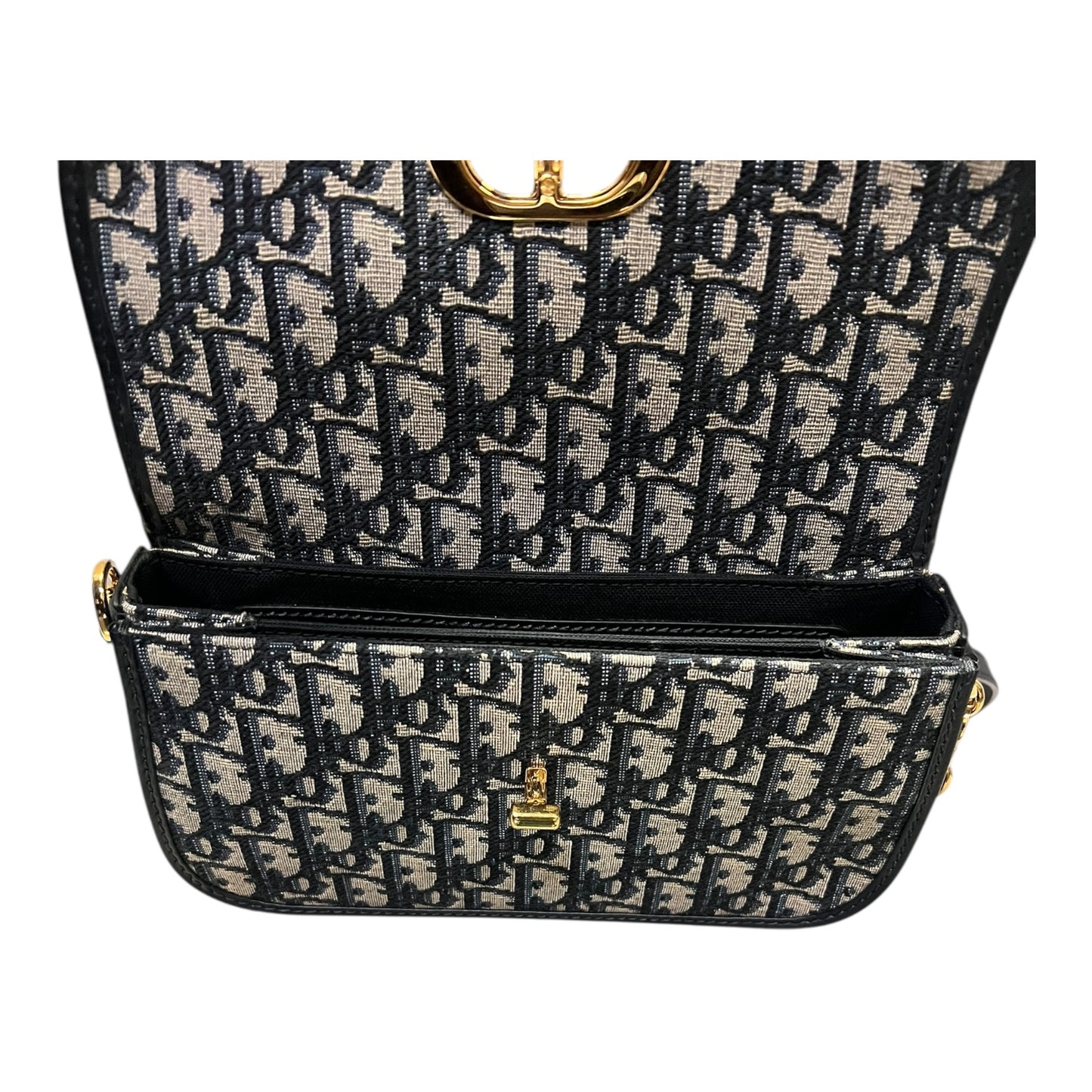DIOR Oblique 30 Montaigne East-West Shoulder Bag in Blue