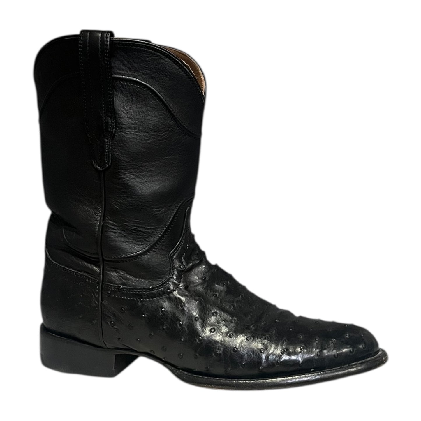 TECOVAS Ostrich Ropers in Black | Mens 11
