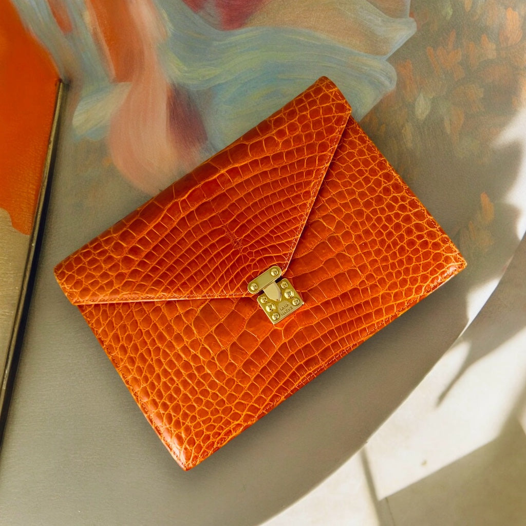 LANA MARKS Addison Clutch in Orange
