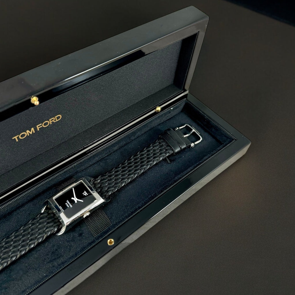 TOM FORD 004 Ocean Plastic Strap Watch in Black