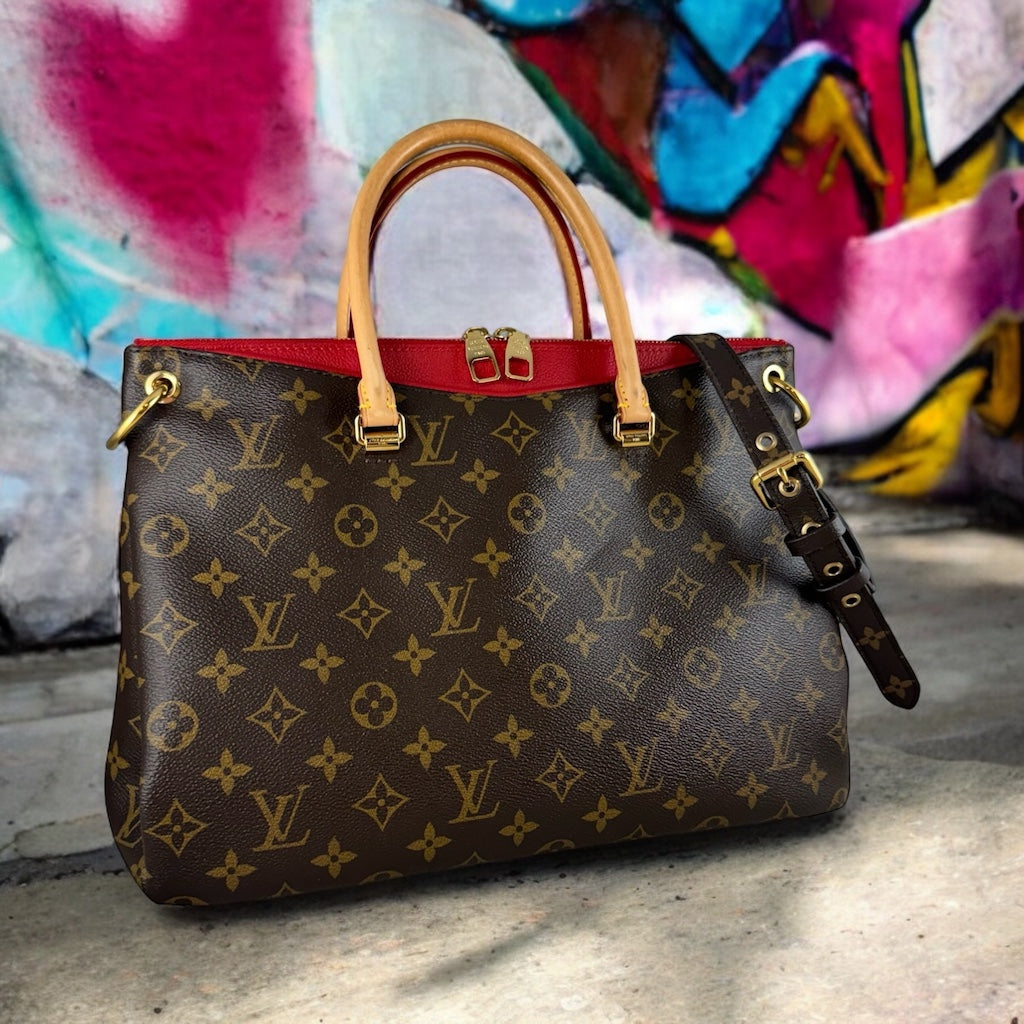 LOUIS VUITTON Monogram Cerise Pallas Top Handle Shoulder Bag