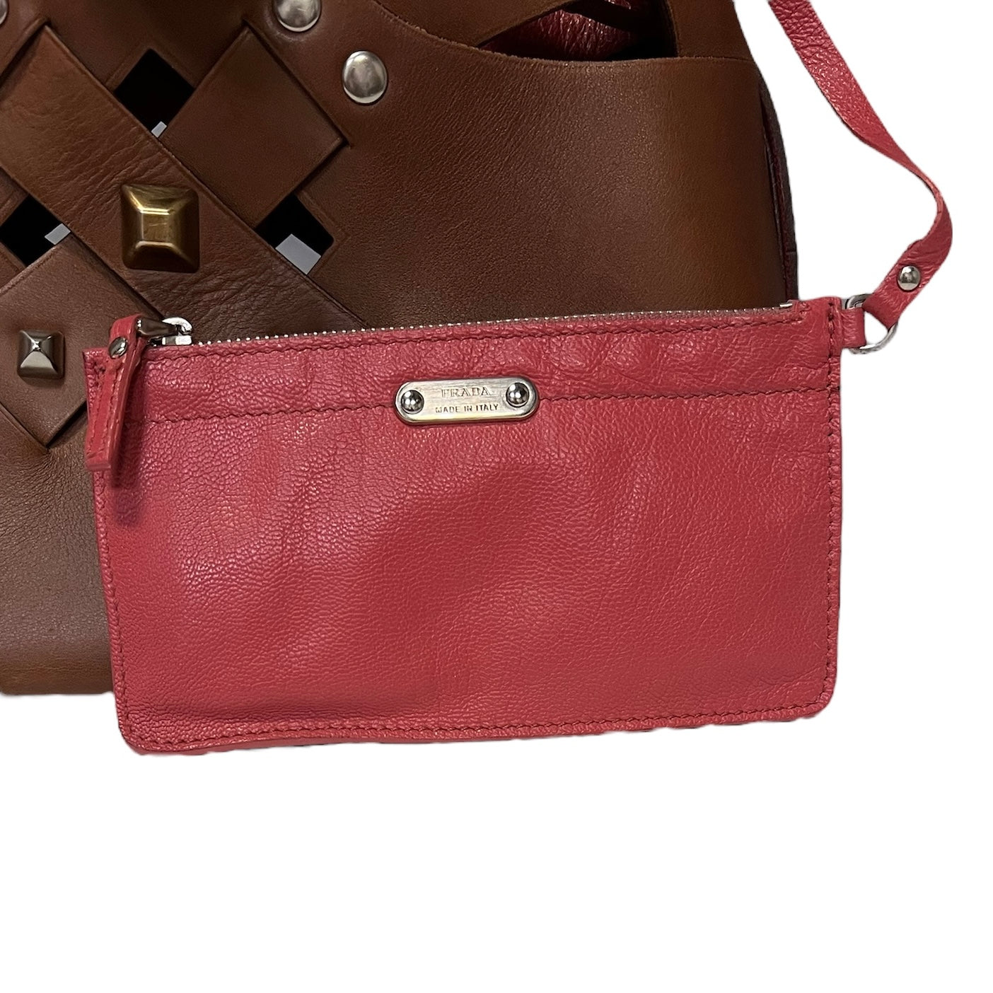 PRADA Studded Shoulder Bag + Pochette