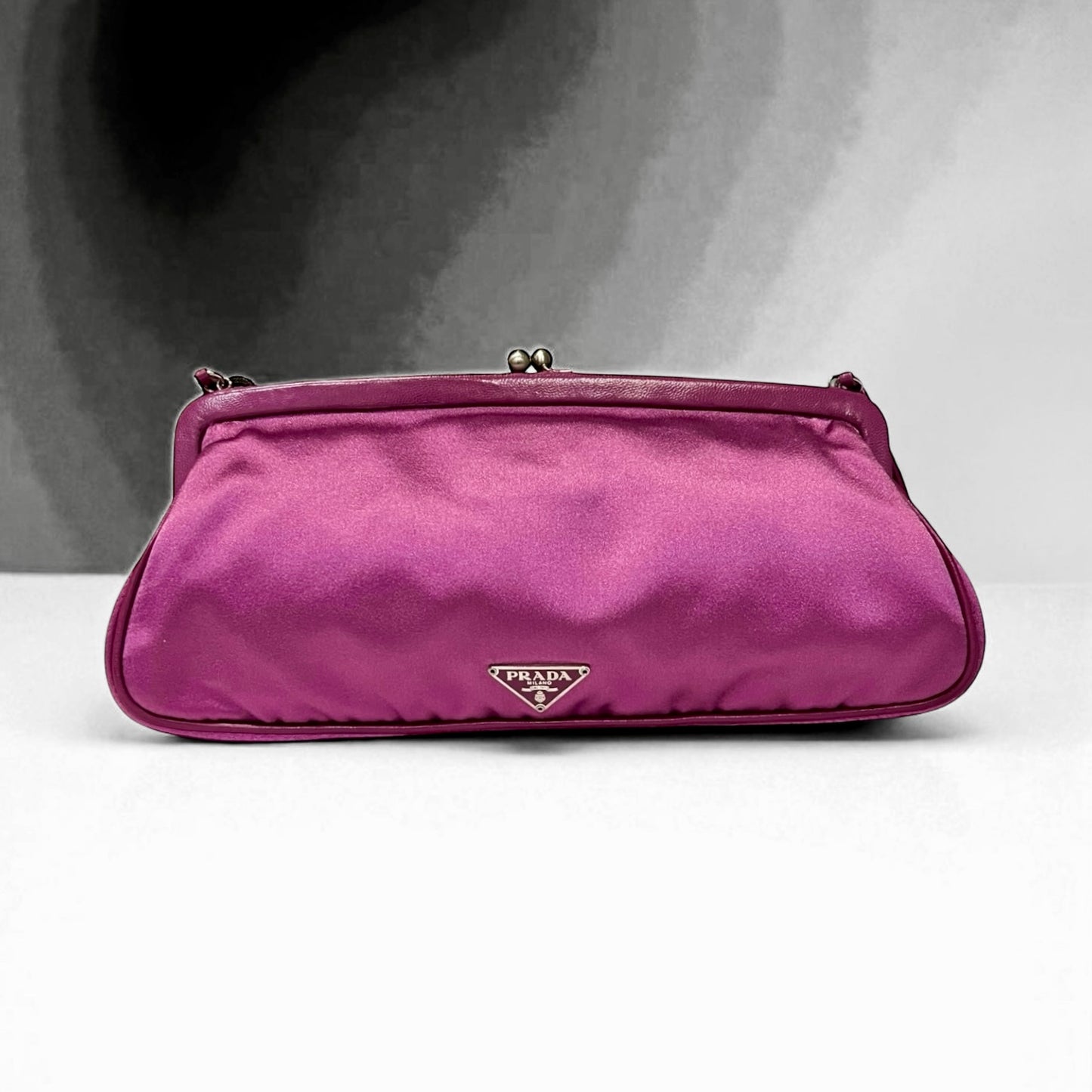 PRADA Framed Satin Evening Bag