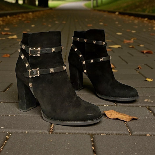 VALENTINO Rockstud Suede Booties | 37.5