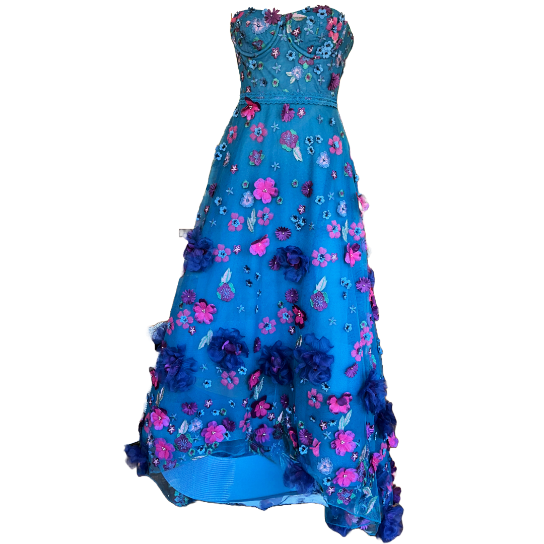 MARCHESA NOTTE Floral Tulle Gown | Size 2