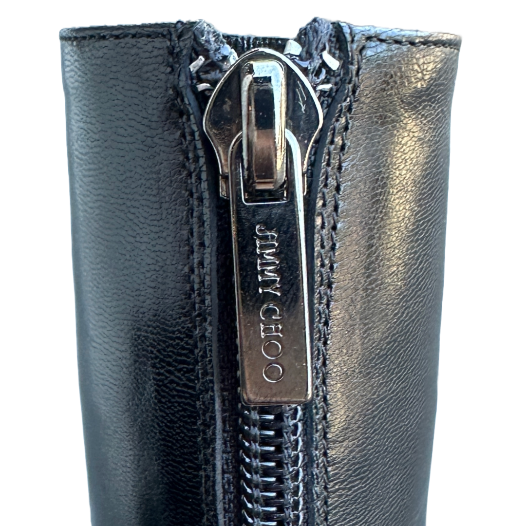JIMMY CHOO Black Leather Boots | Size 37.5