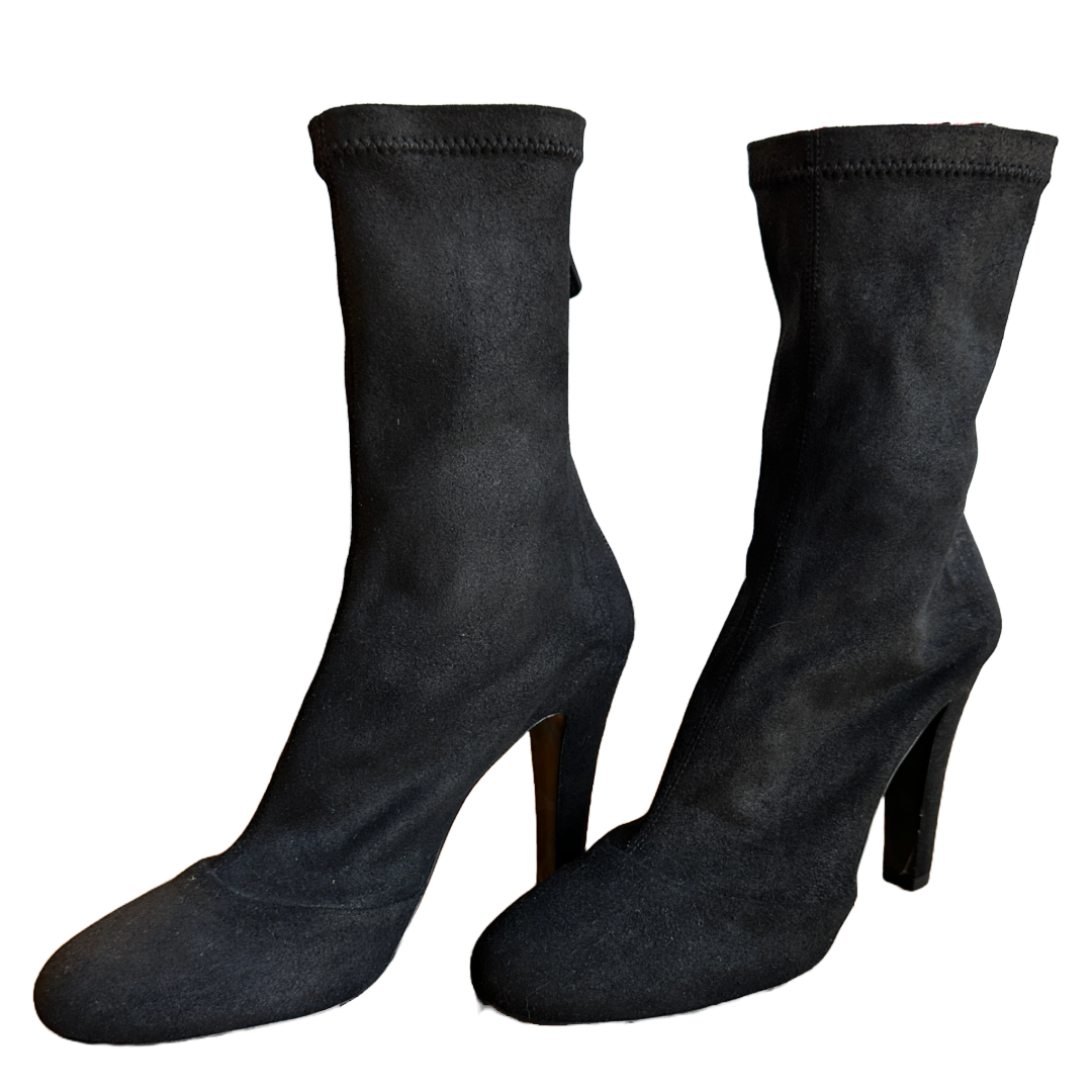 CHANEL Black Stretch Lambskin Ankle Boots (15A Collection) | Size 37