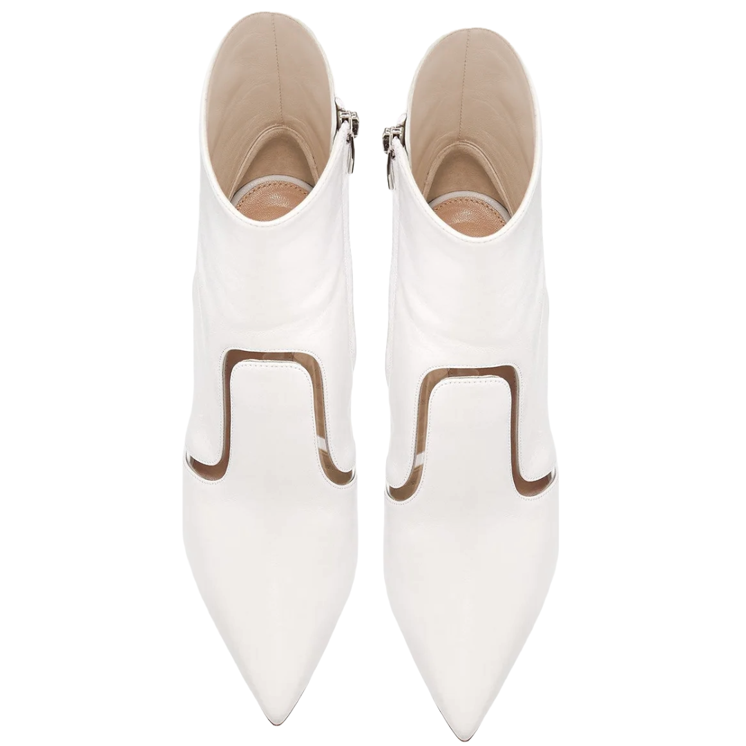 GIANVITO ROSSI White and Transparent Boots | Size 38.5