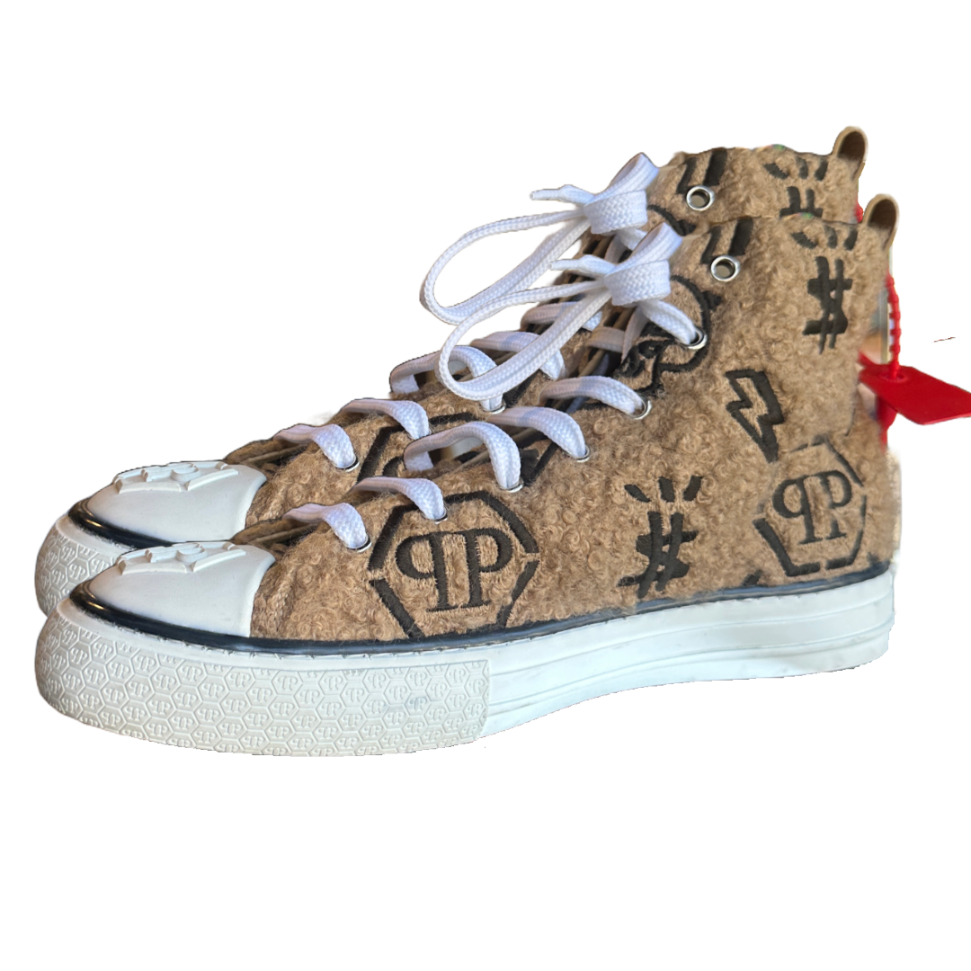 PHILIPP PLEIN Hi-Top Sneakers Embroidery Monogram Megastar | Size 41
