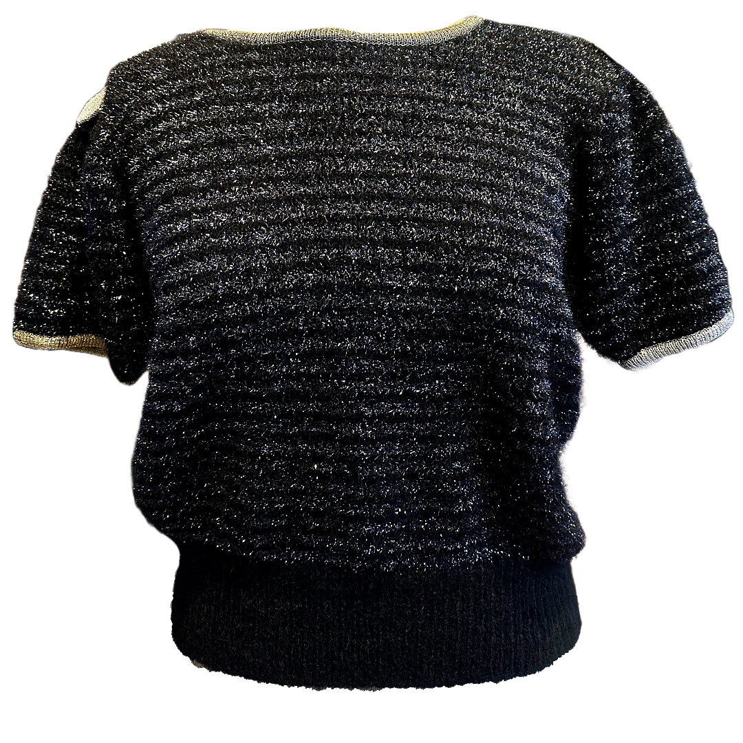 SAINT LAURENT Metallic Stripe Sweater | Size S