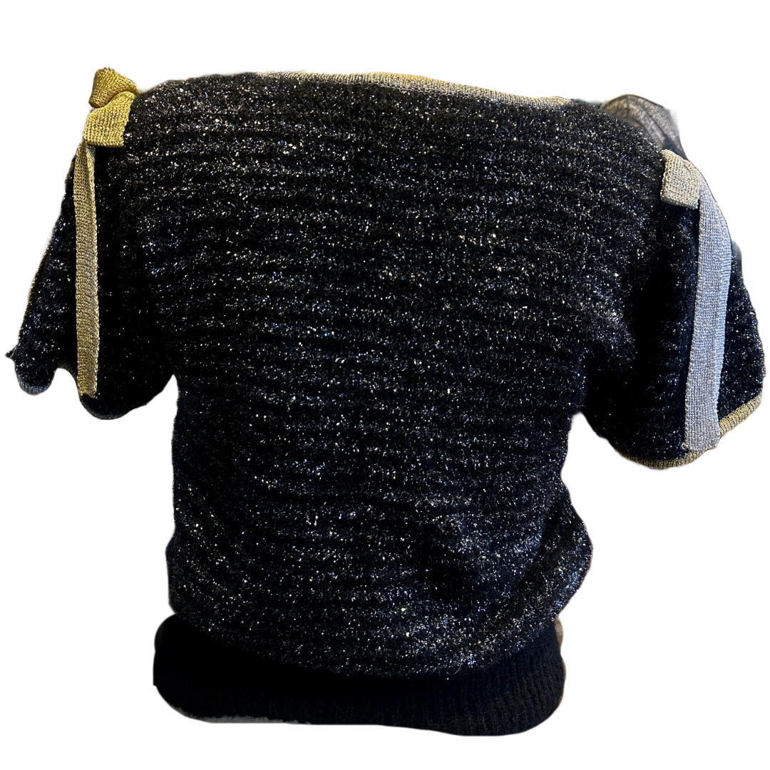 SAINT LAURENT Metallic Stripe Sweater | Size S