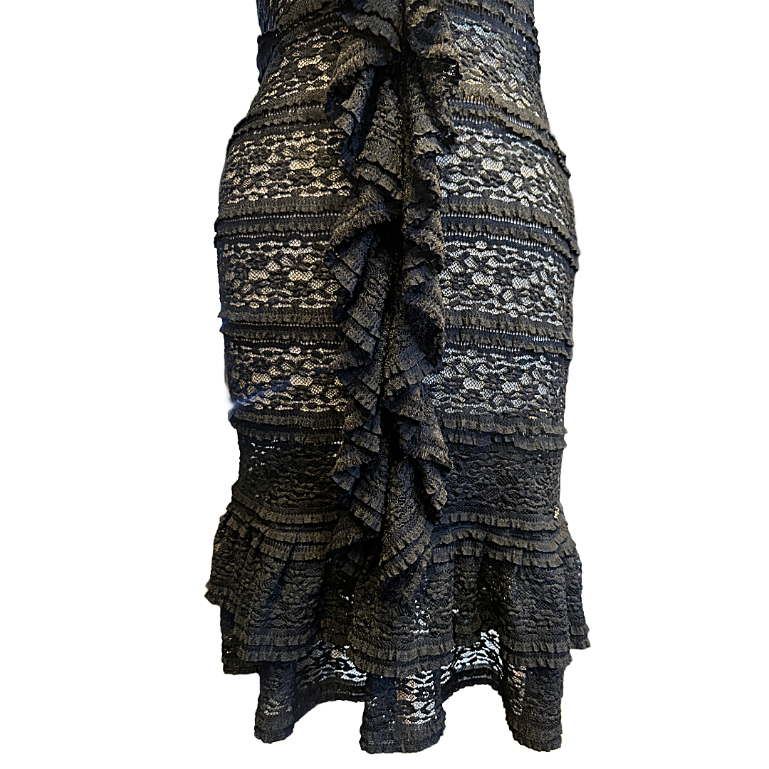 CAROLINA HERRERA Lace Ruffle Dress | Size XS