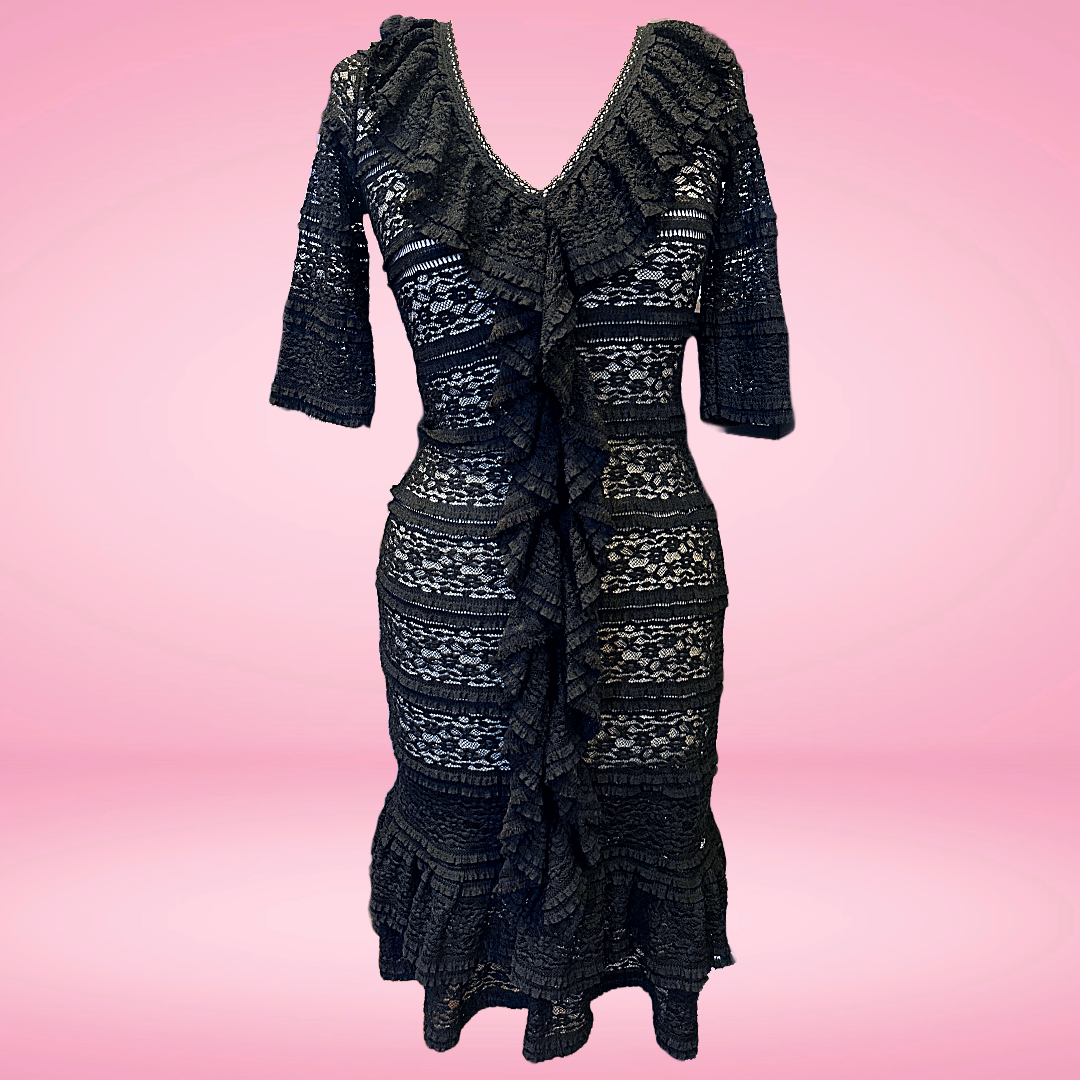 CAROLINA HERRERA Lace Ruffle Dress | Size XS CAROLINA HERRERA Lace Ruffle Dress | Size XS