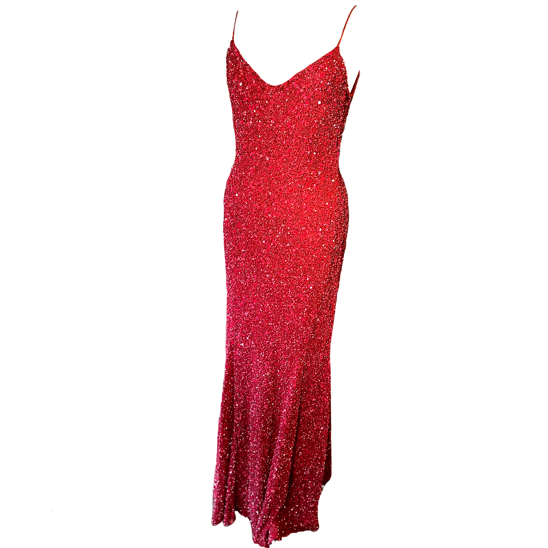 THEIA Red Sequin Gown | Size 10