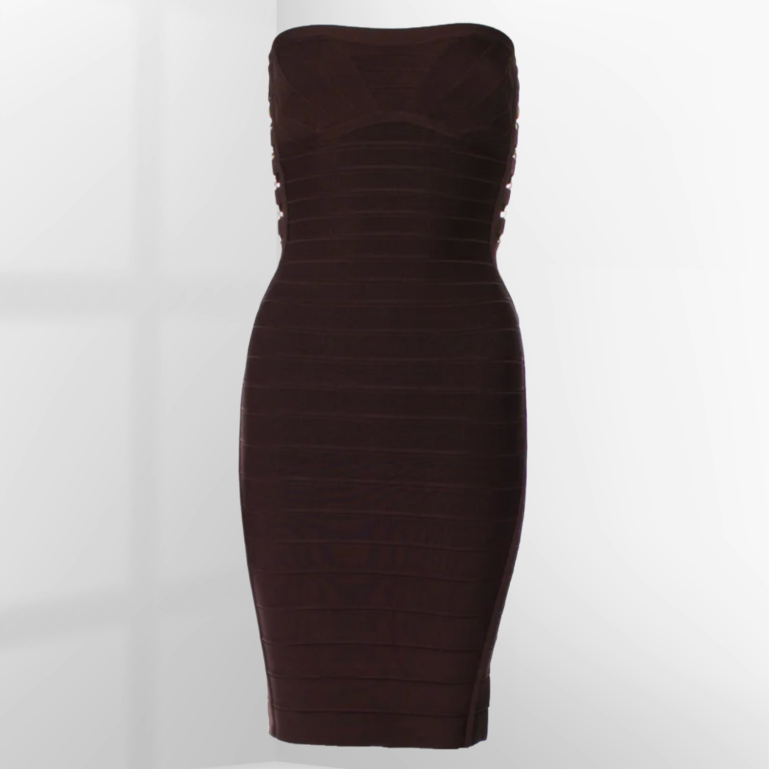 Hervé Léger Strapless Black Bandage Dress Hervé Léger Strapless Black Bandage Dress