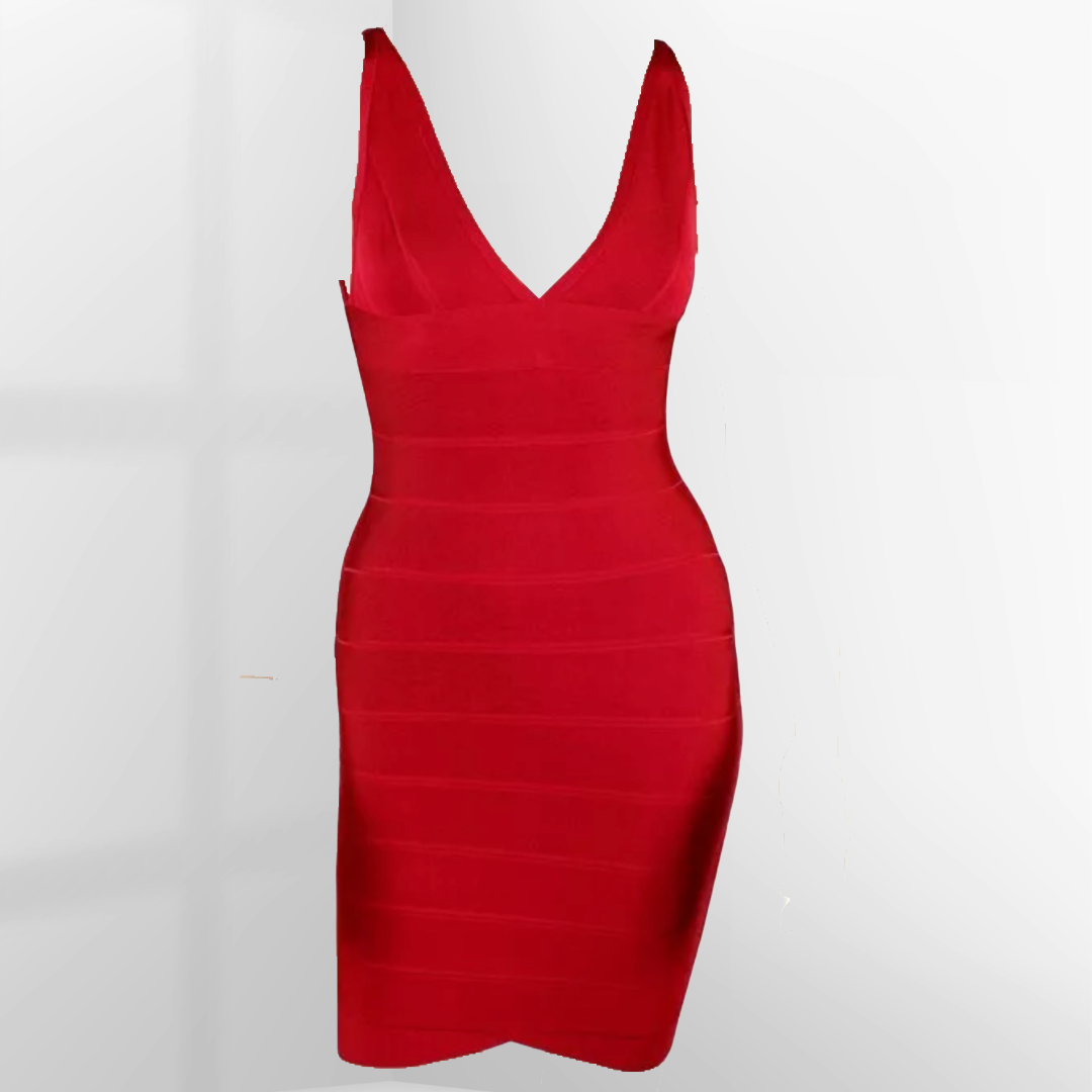 Hervé Léger Red Lauren Bandage Dress | Small