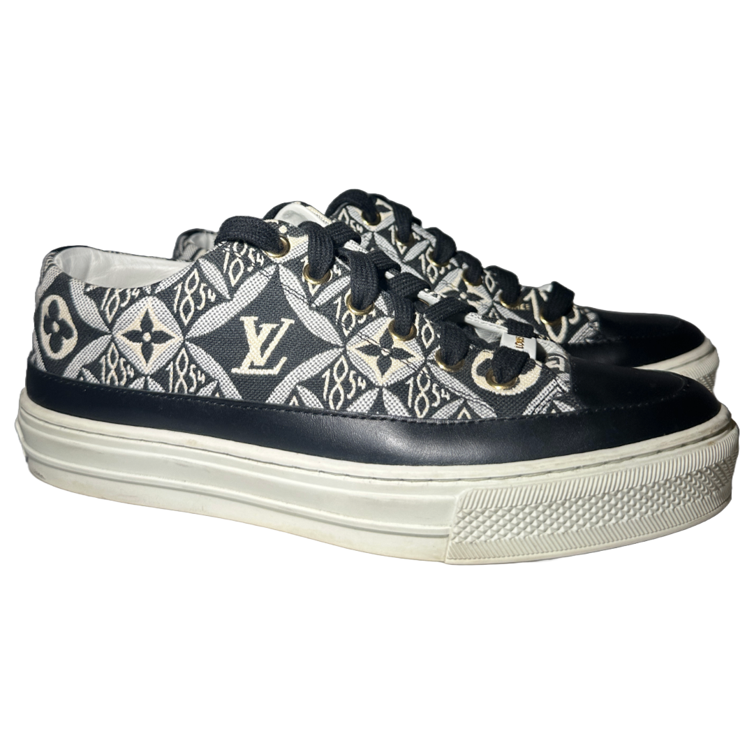 LOUIS VUITTON Stellar Sneakers 'White Black Monogram' 1A8DDA | Size 35.5