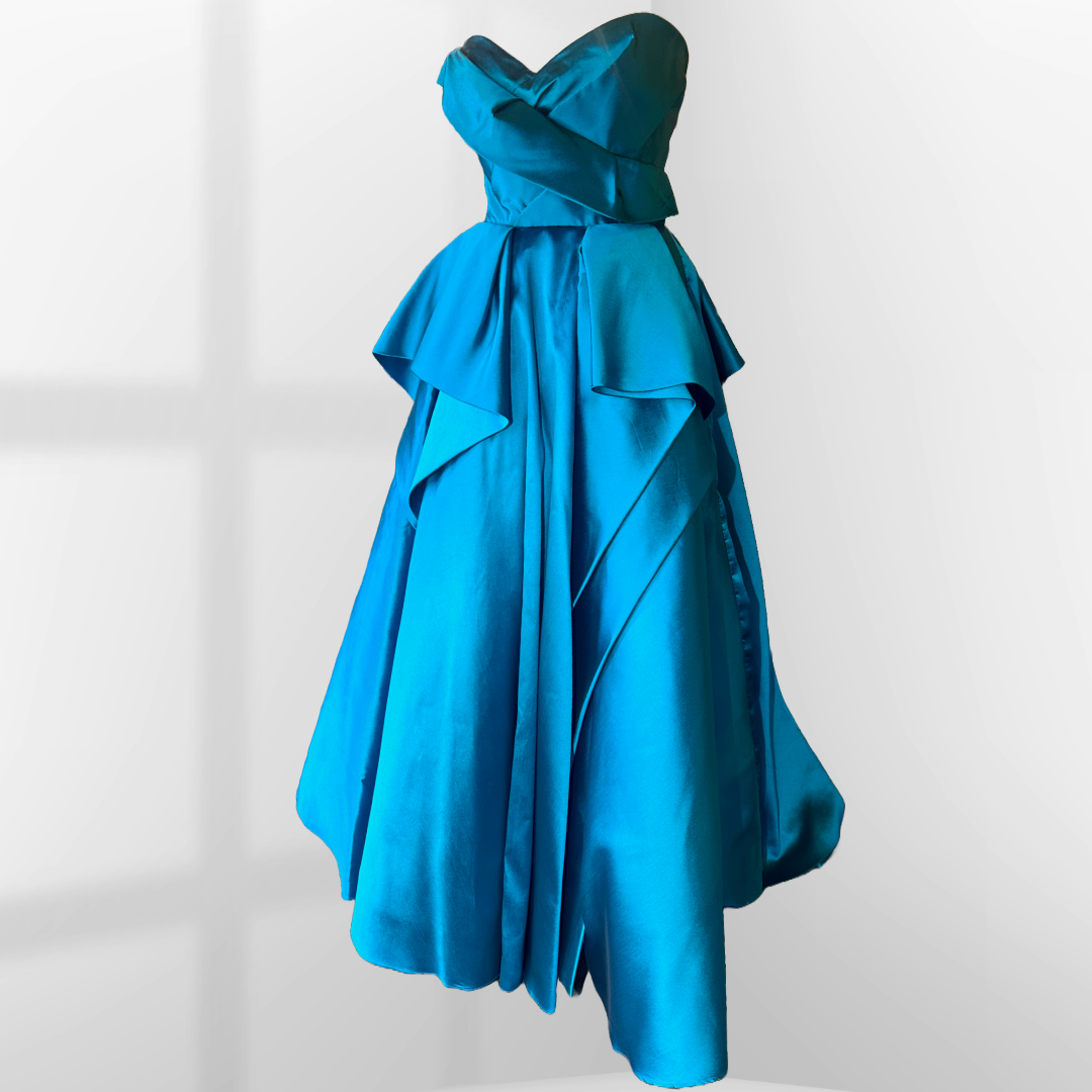 Marchesa Women's Strapless Draped Ballgown - Peacock