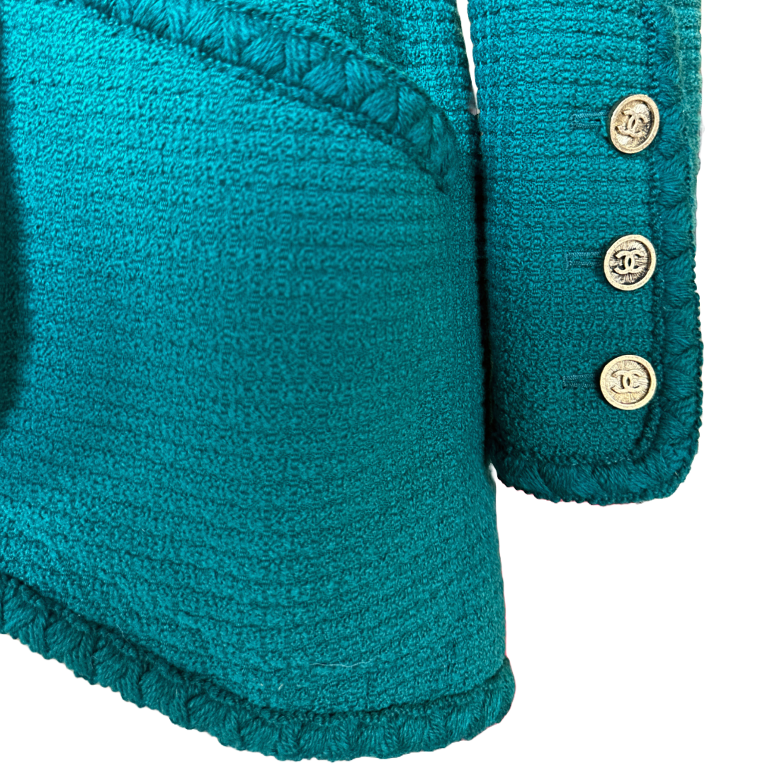 CHANEL Emerald Wool Jacket | Vintage, Size 38 (US 6-8)
