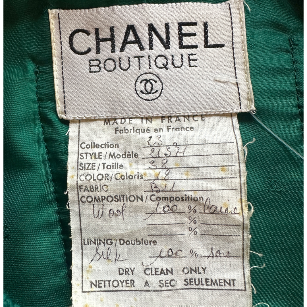 CHANEL Emerald Wool Jacket | Vintage, Size 38 (US 6-8)